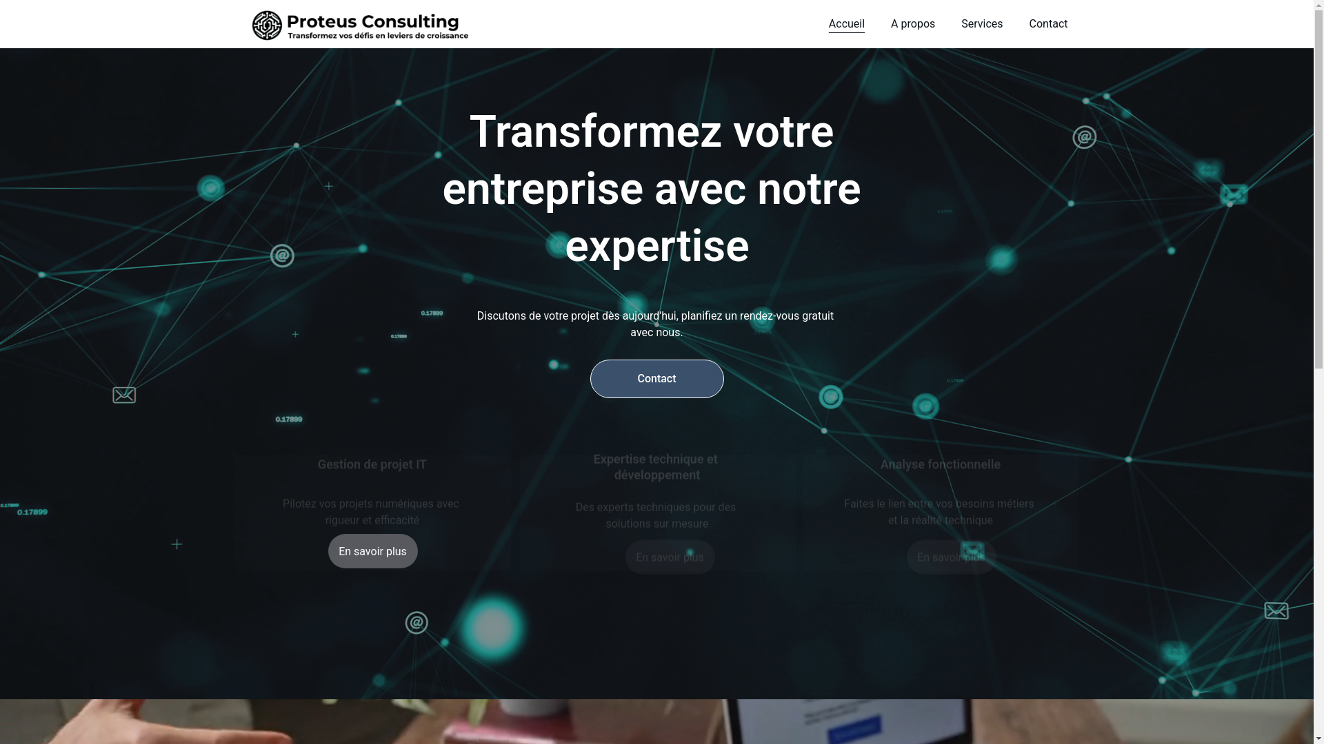 website screenshot of https://proteusconsulting.ma/