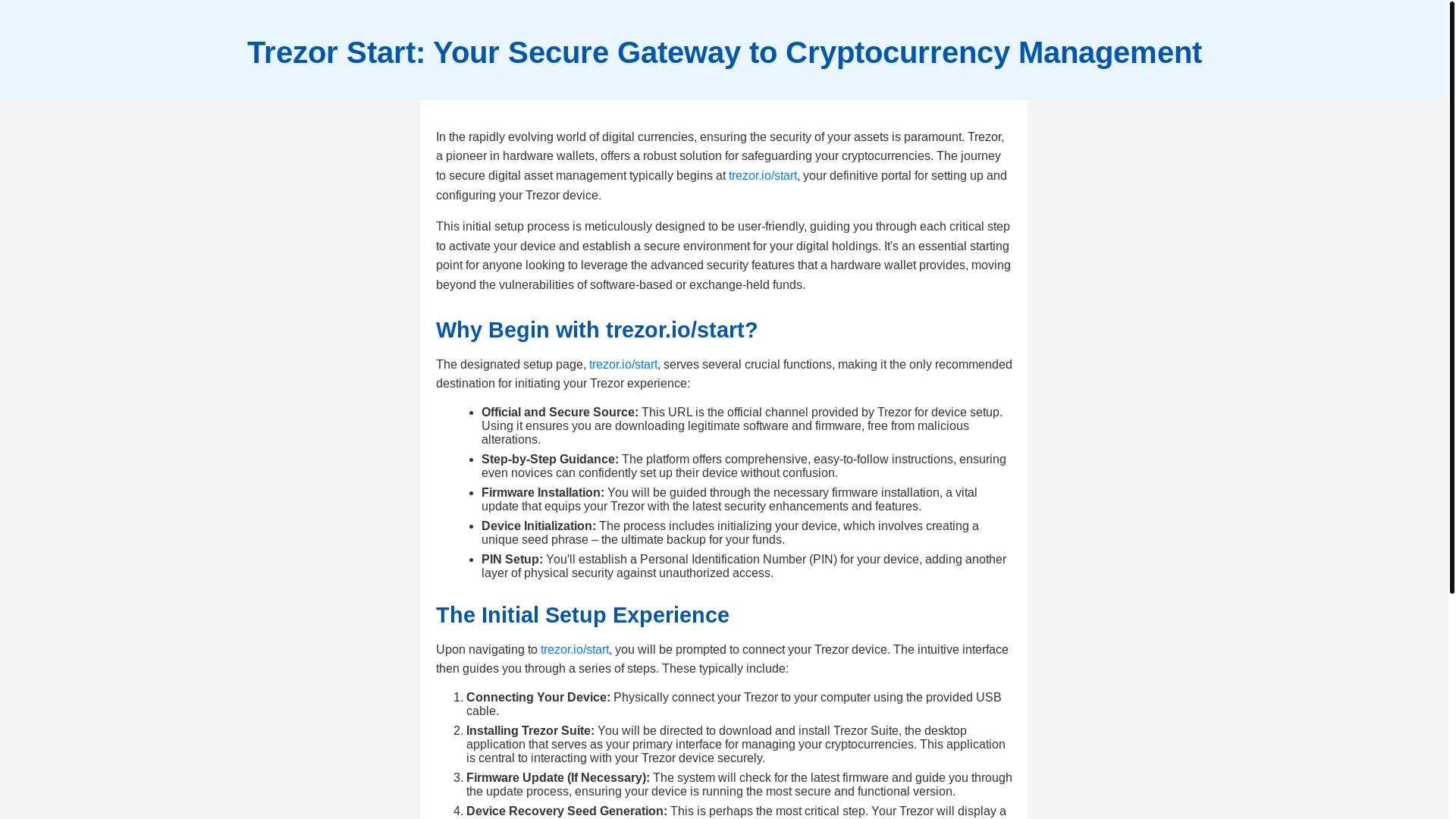 website screenshot of https://begin-start-trezr.pages.dev/