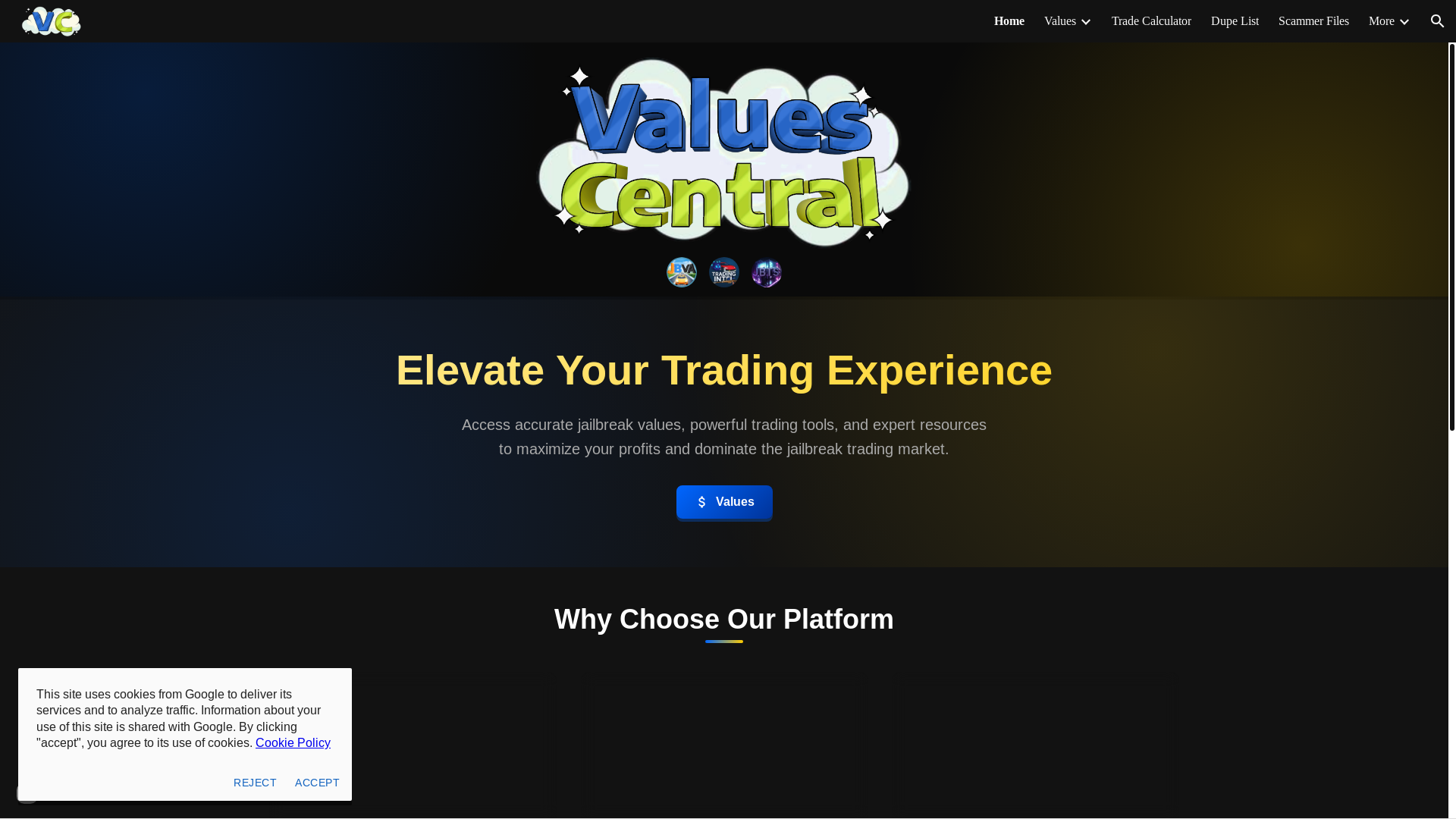 website screenshot of https://jailbreaktrading.xyz/