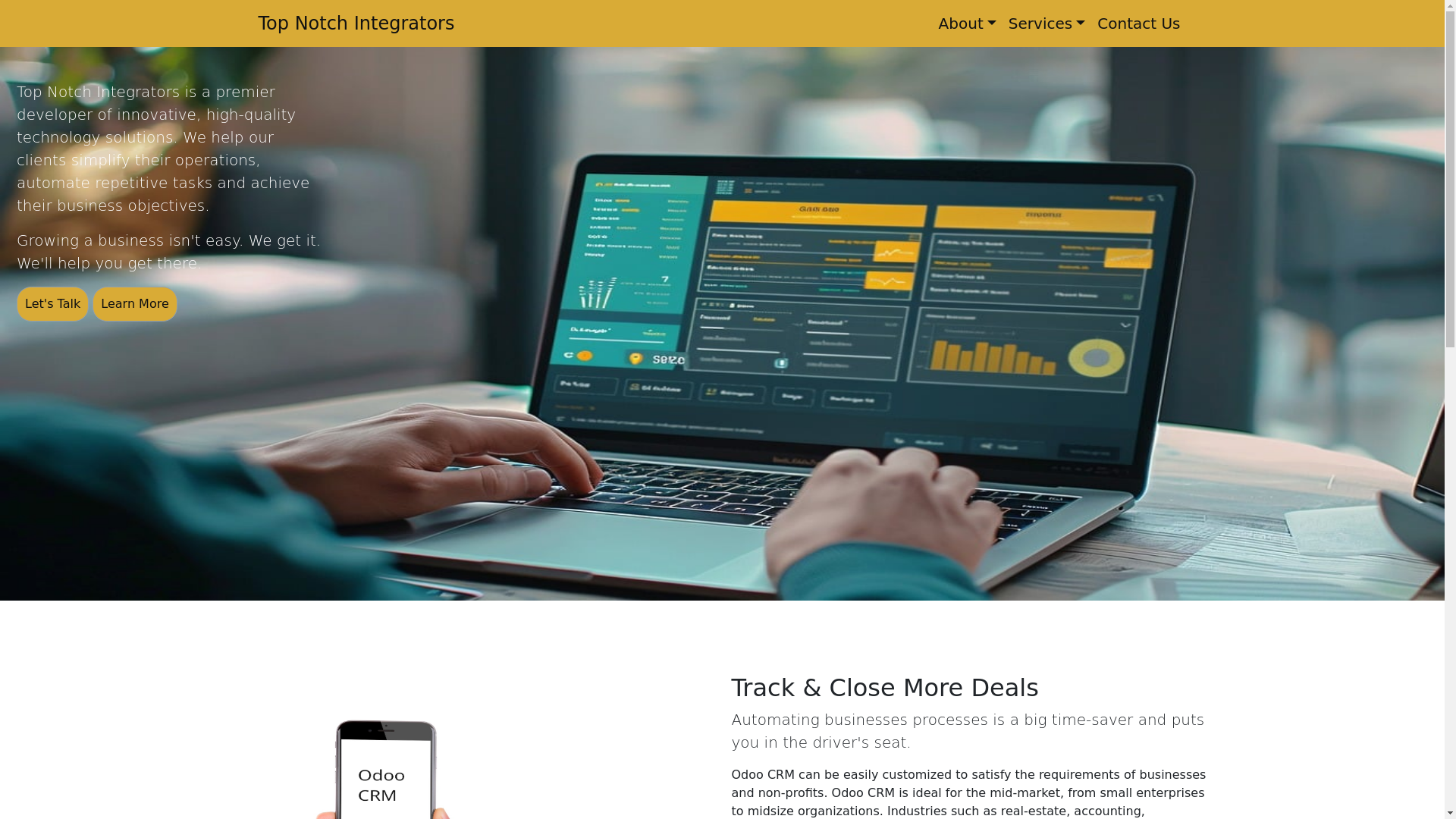 website screenshot of https://topnotchintegrators.com/