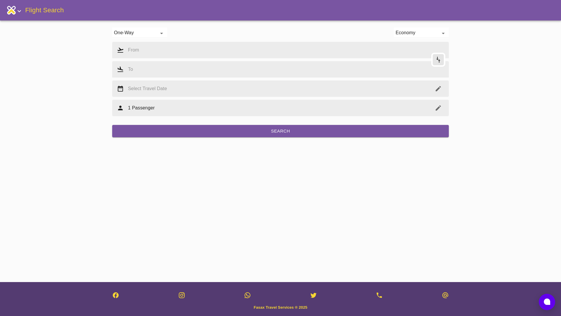 website screenshot of https://fasax-travel-ui.pages.dev/