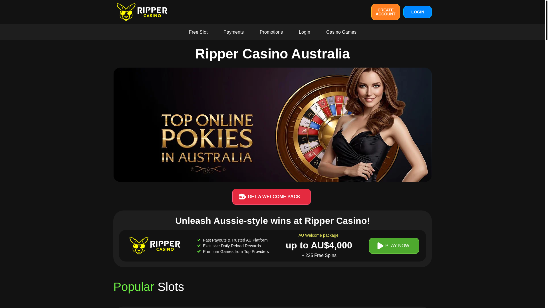 website screenshot of https://ripper-casinoaustralia.com/