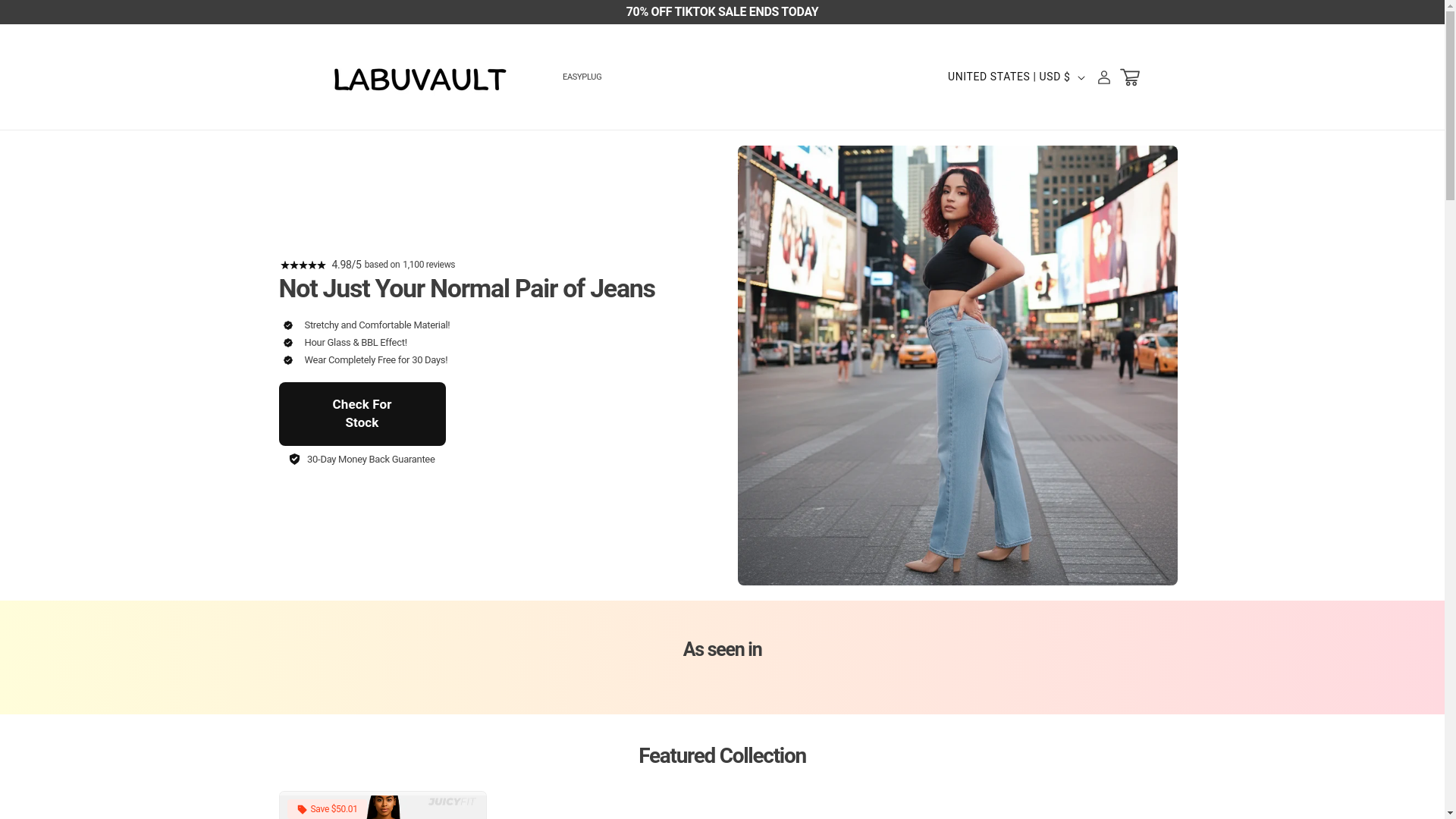 website screenshot of https://labuvault.store/