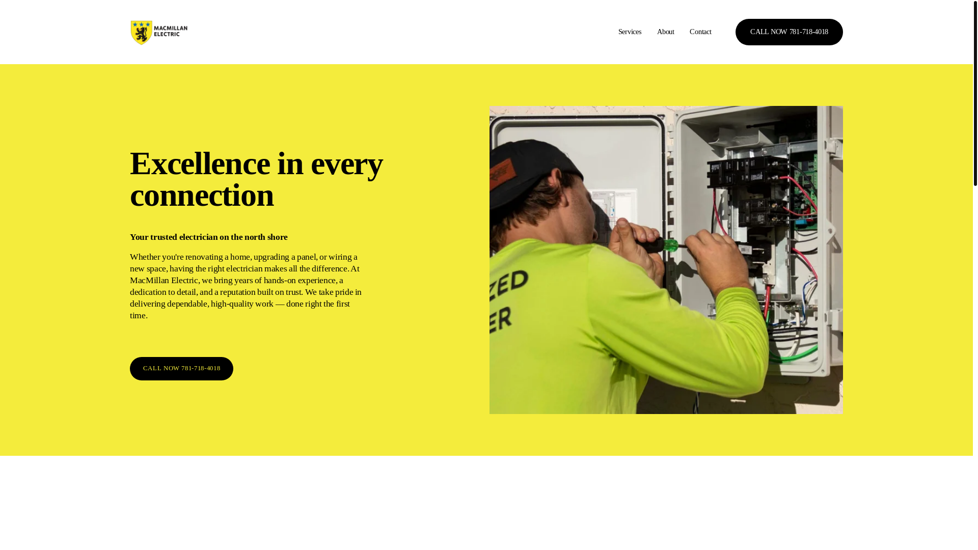 website screenshot of https://macmillanelectrical.com/