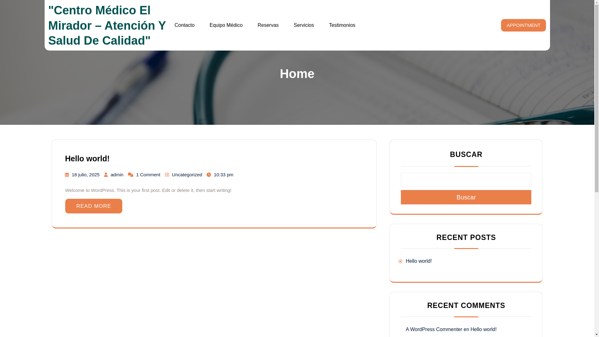 website screenshot of https://centromedicomirador.cl/