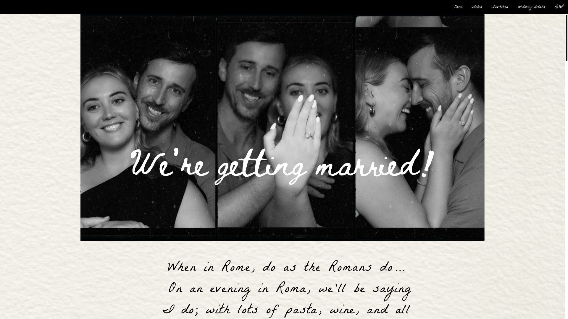 website screenshot of https://westonweddingrome.com/