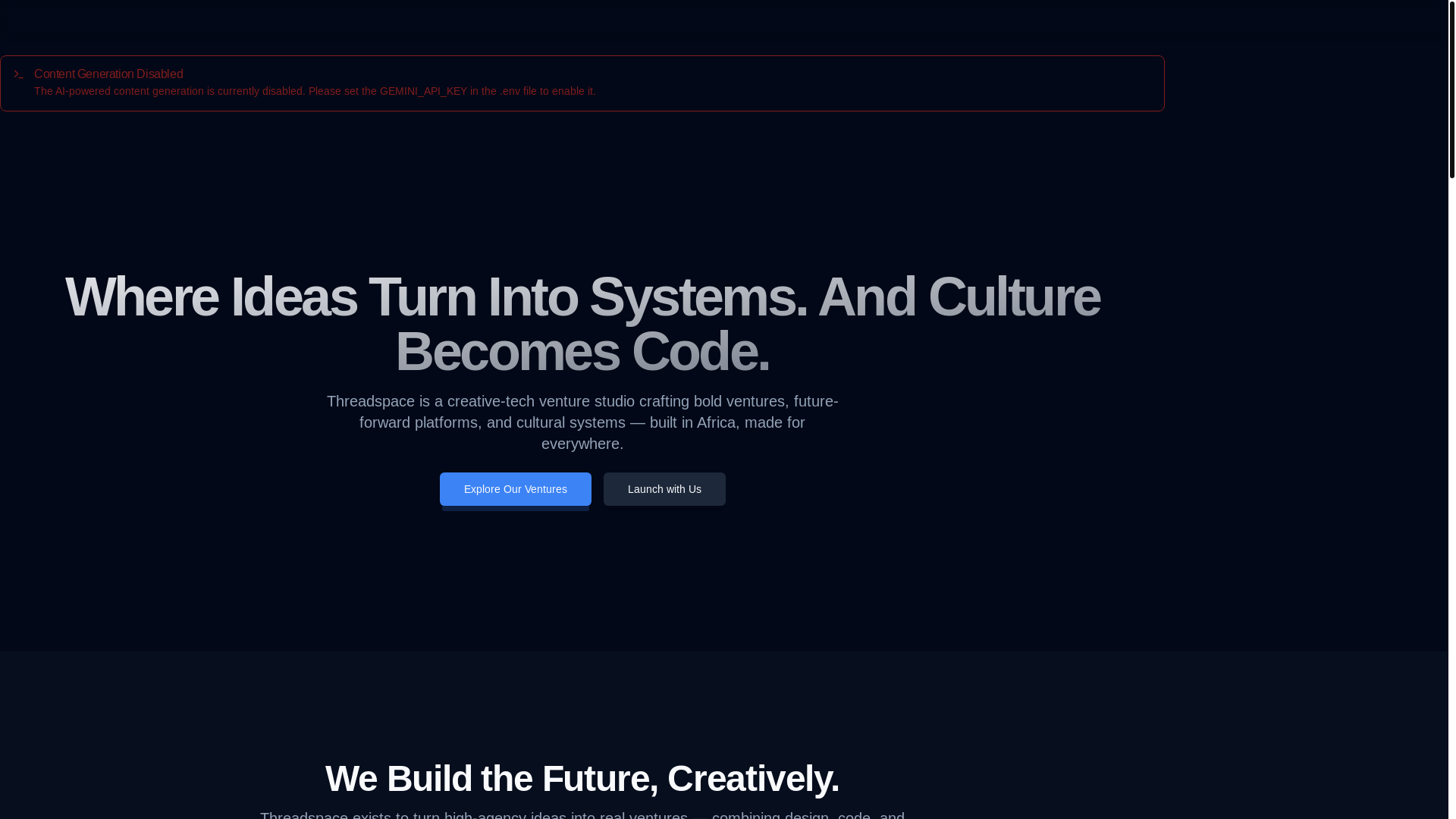 website screenshot of https://threadspace.studio/