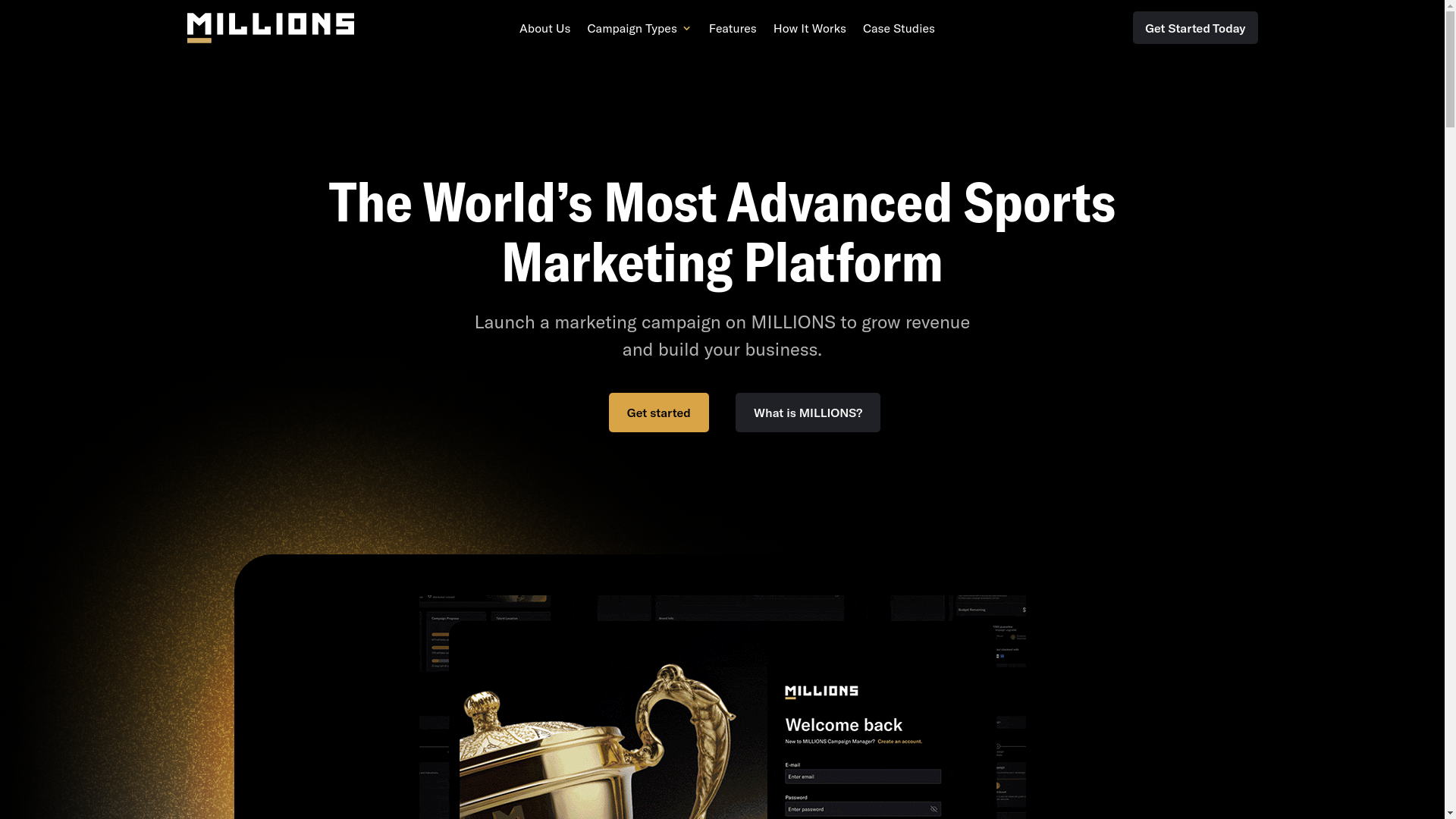 website screenshot of https://instantmillions.co/