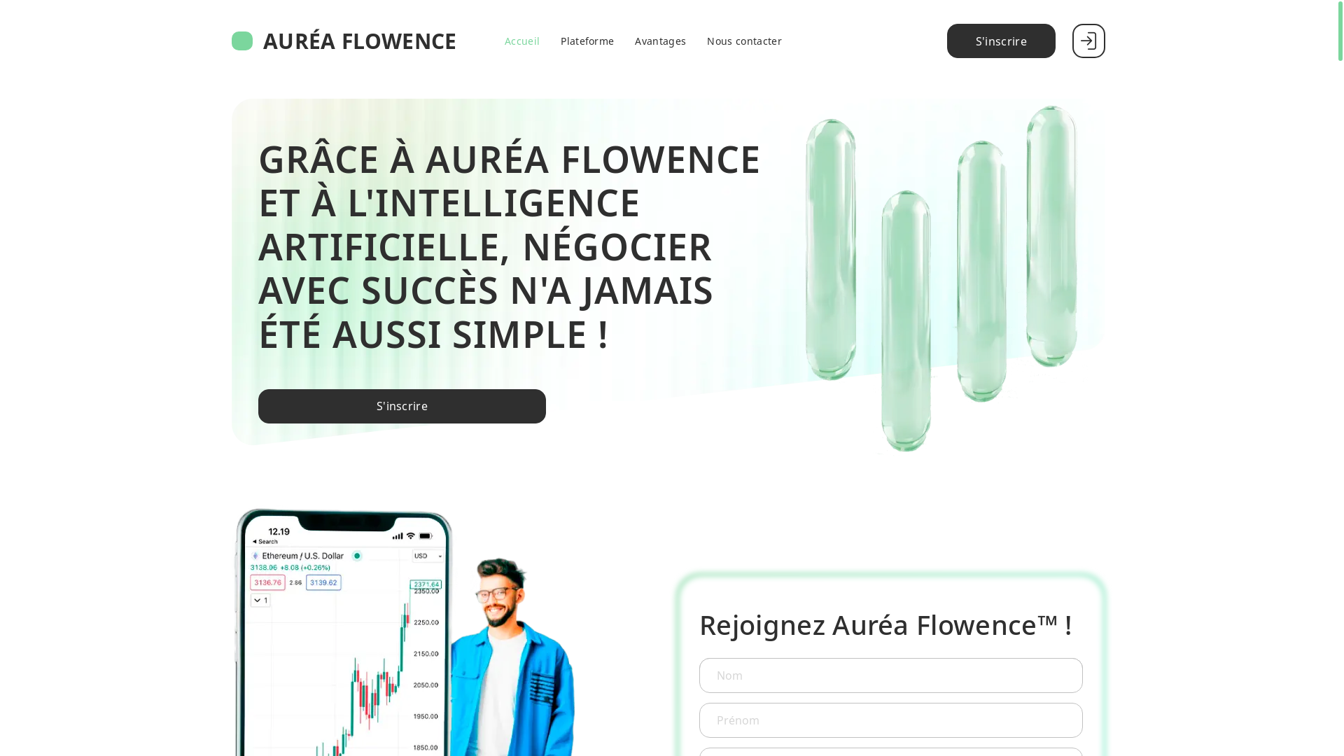 website screenshot of https://aurea-flowence.com/