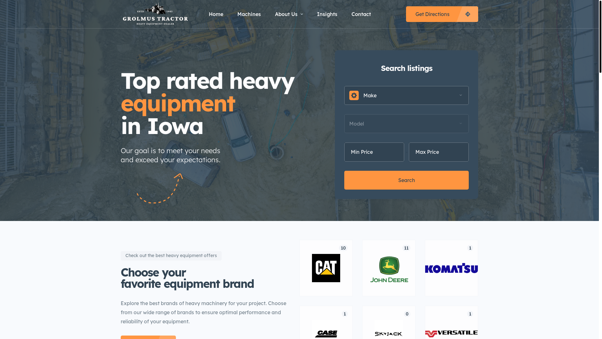 website screenshot of https://grolmustractor.com/