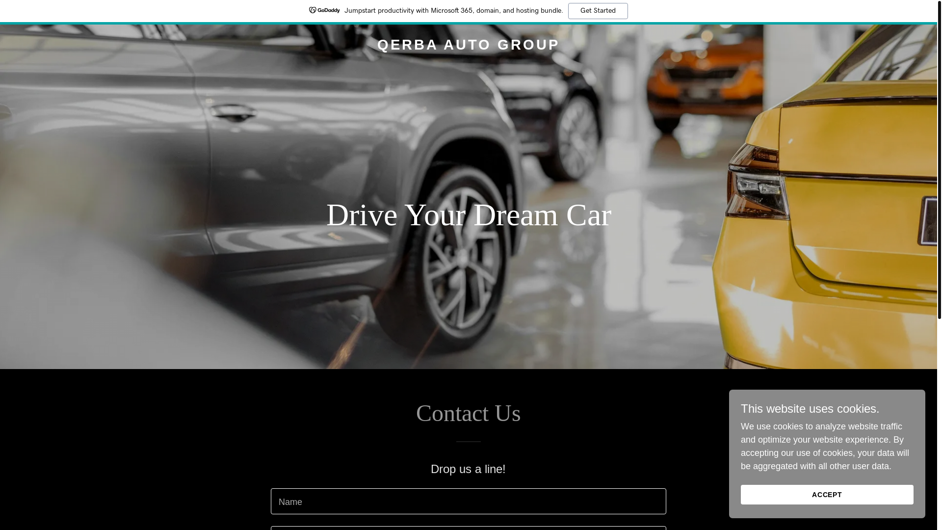 website screenshot of https://qerbaautogroup.com/