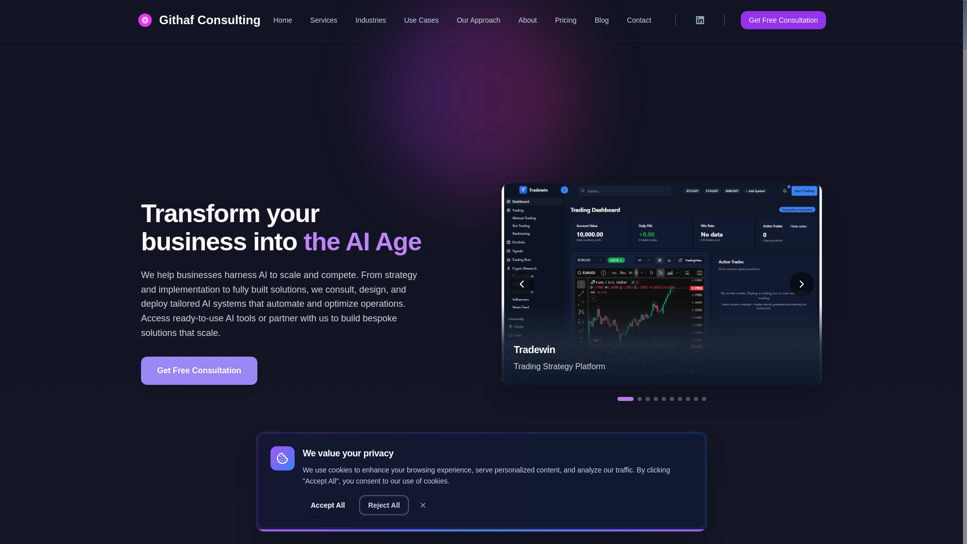 website screenshot of https://globalgithafconsulting.com/
