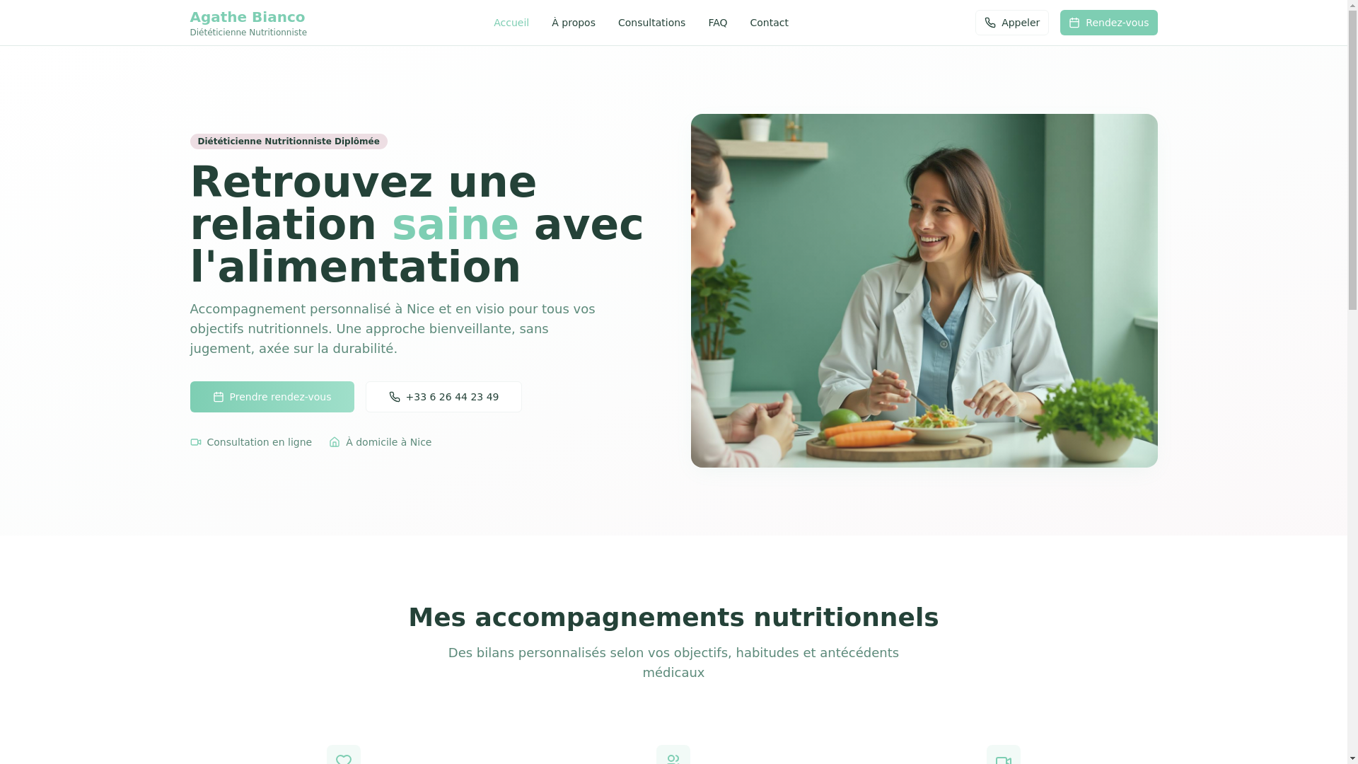 website screenshot of https://agathe-bianco-dieteticienne.pro/