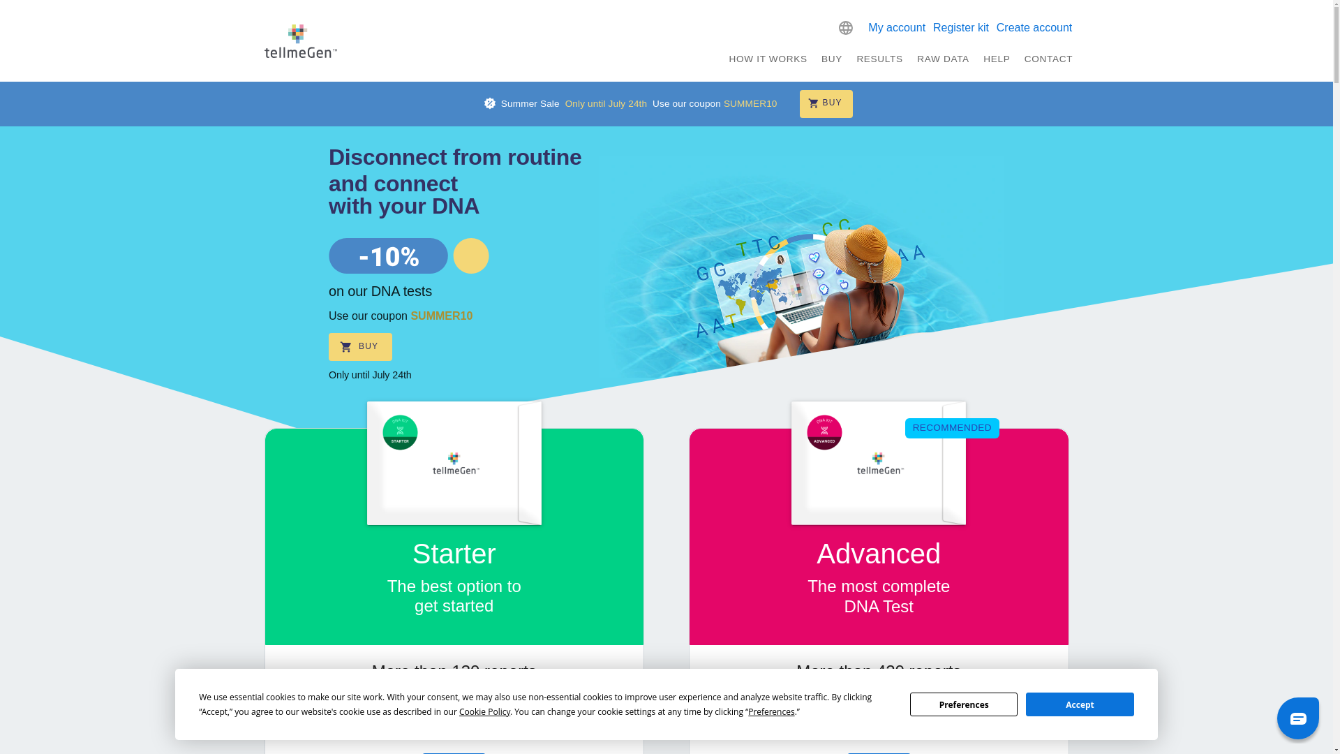 website screenshot of https://tellmegen.com/