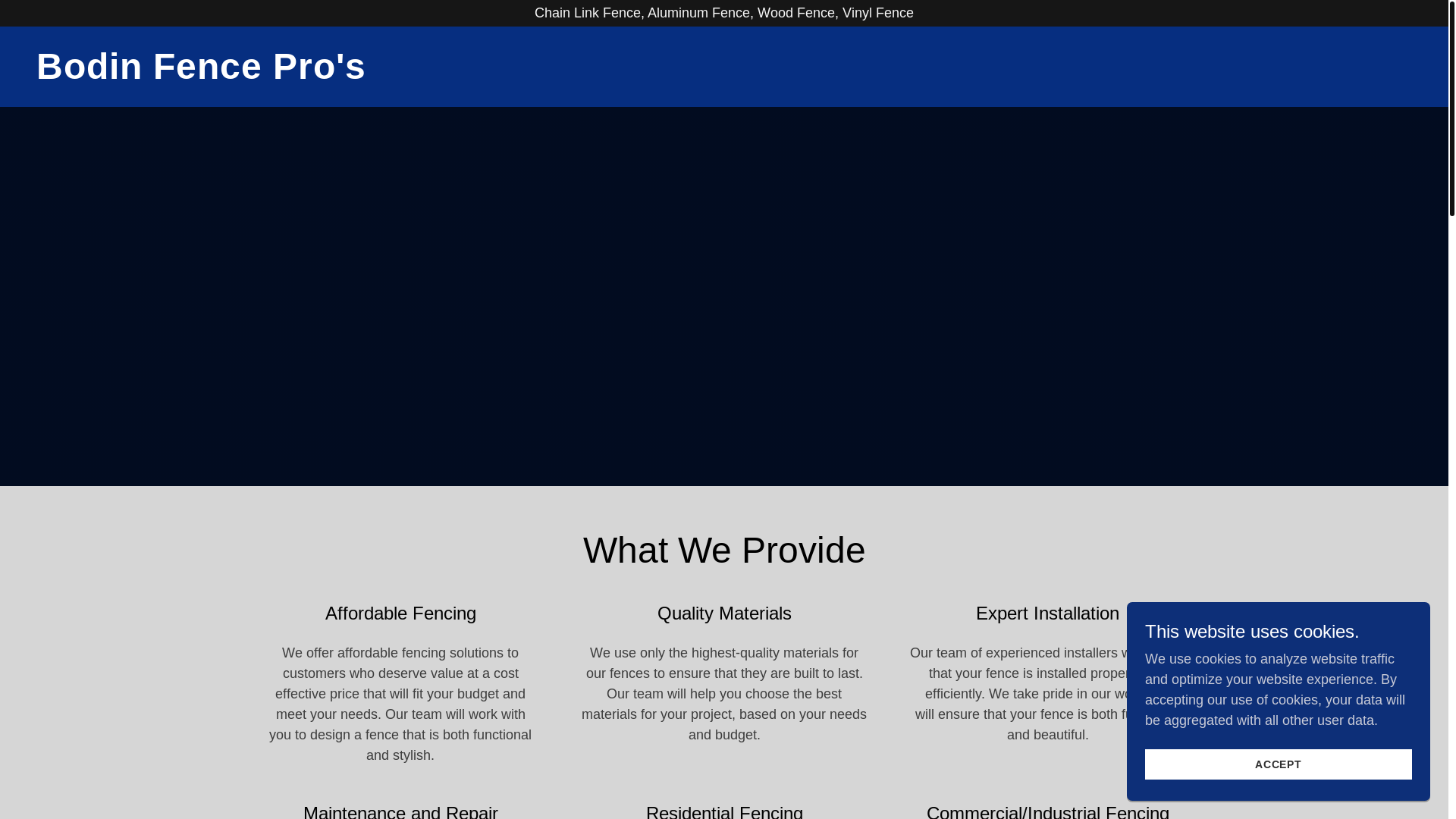 website screenshot of https://bodinfencepros.com/
