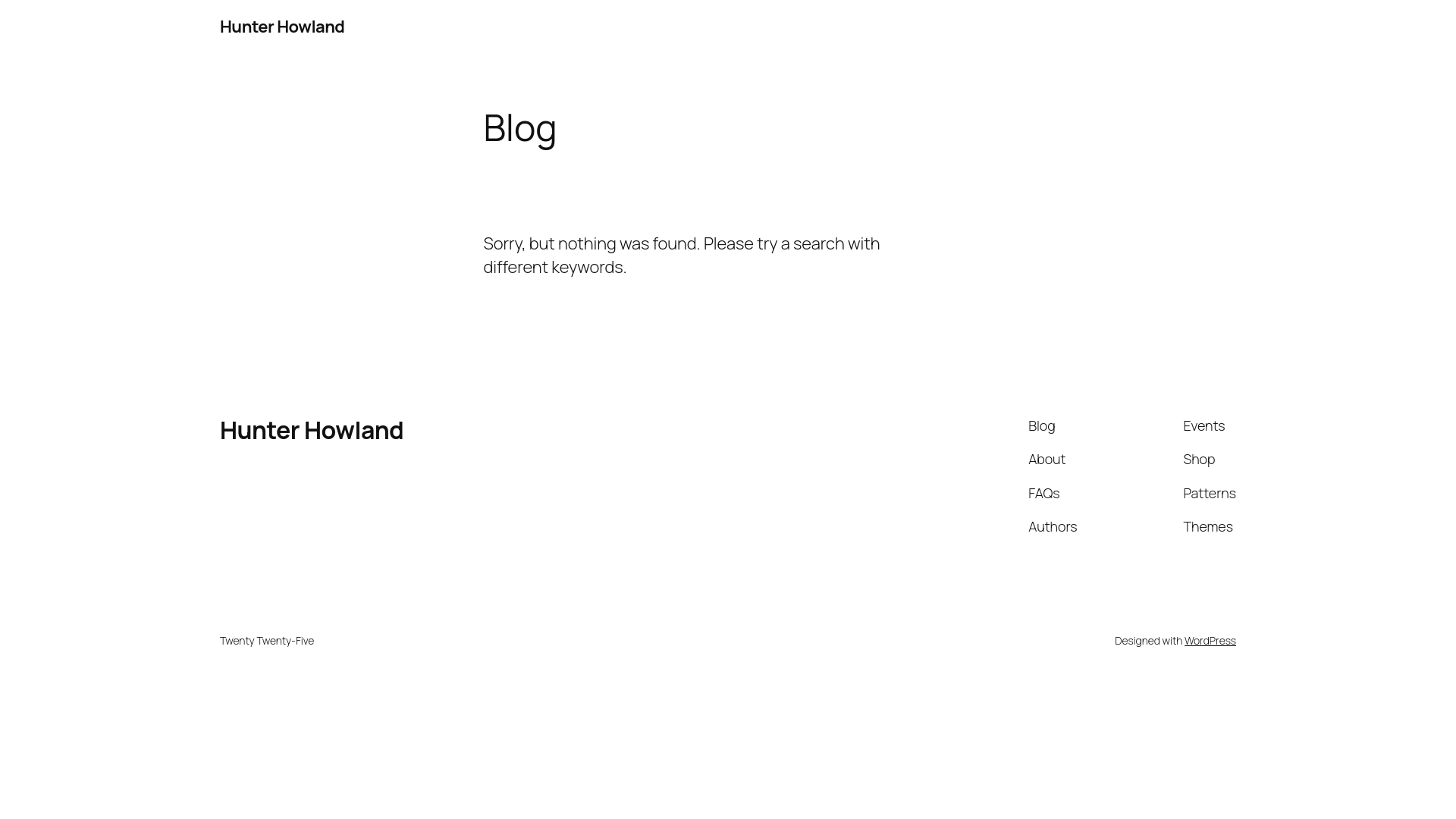 website screenshot of https://hunterhowland.com/