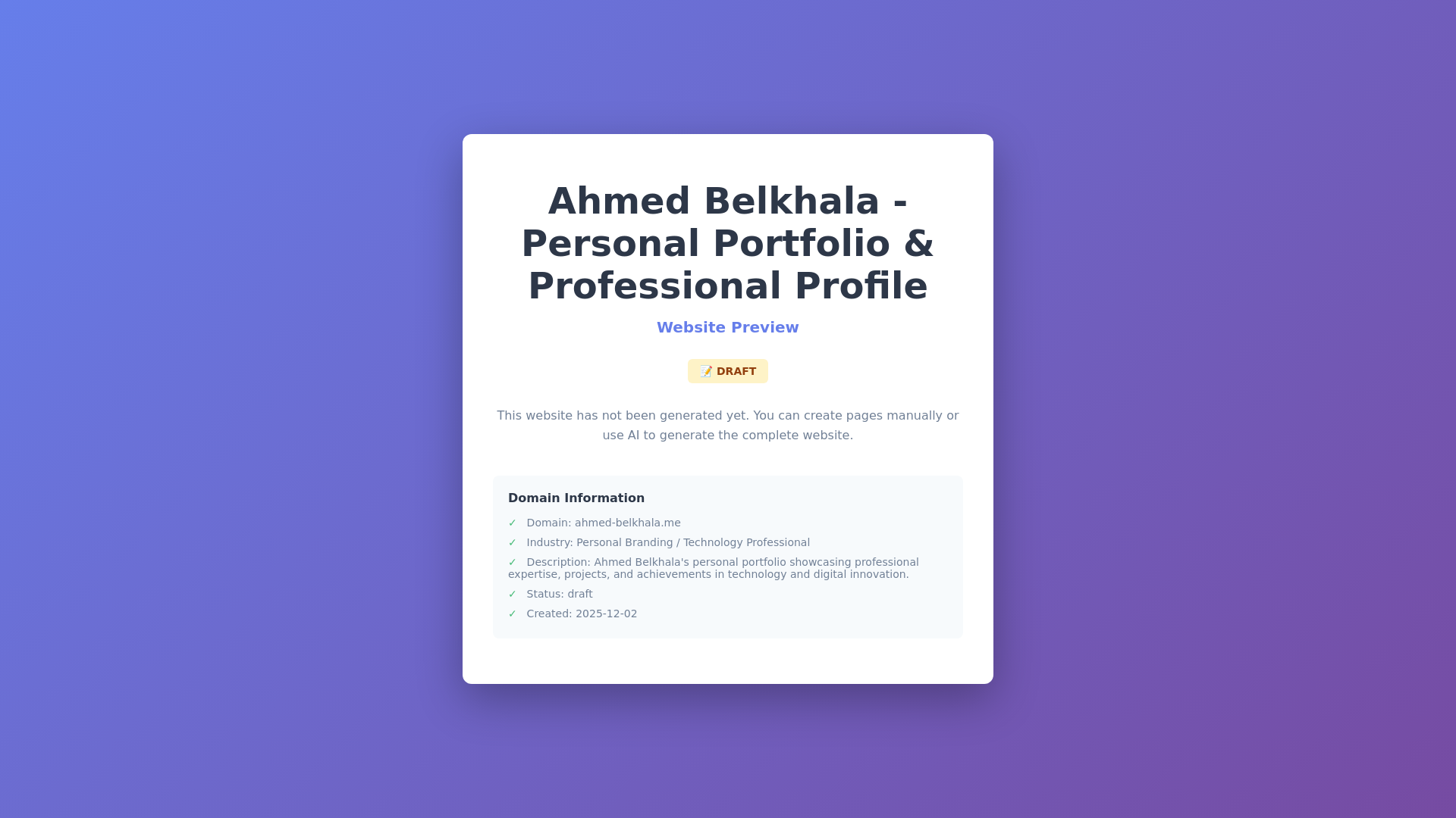 website screenshot of https://ahmed-belkhala.me/