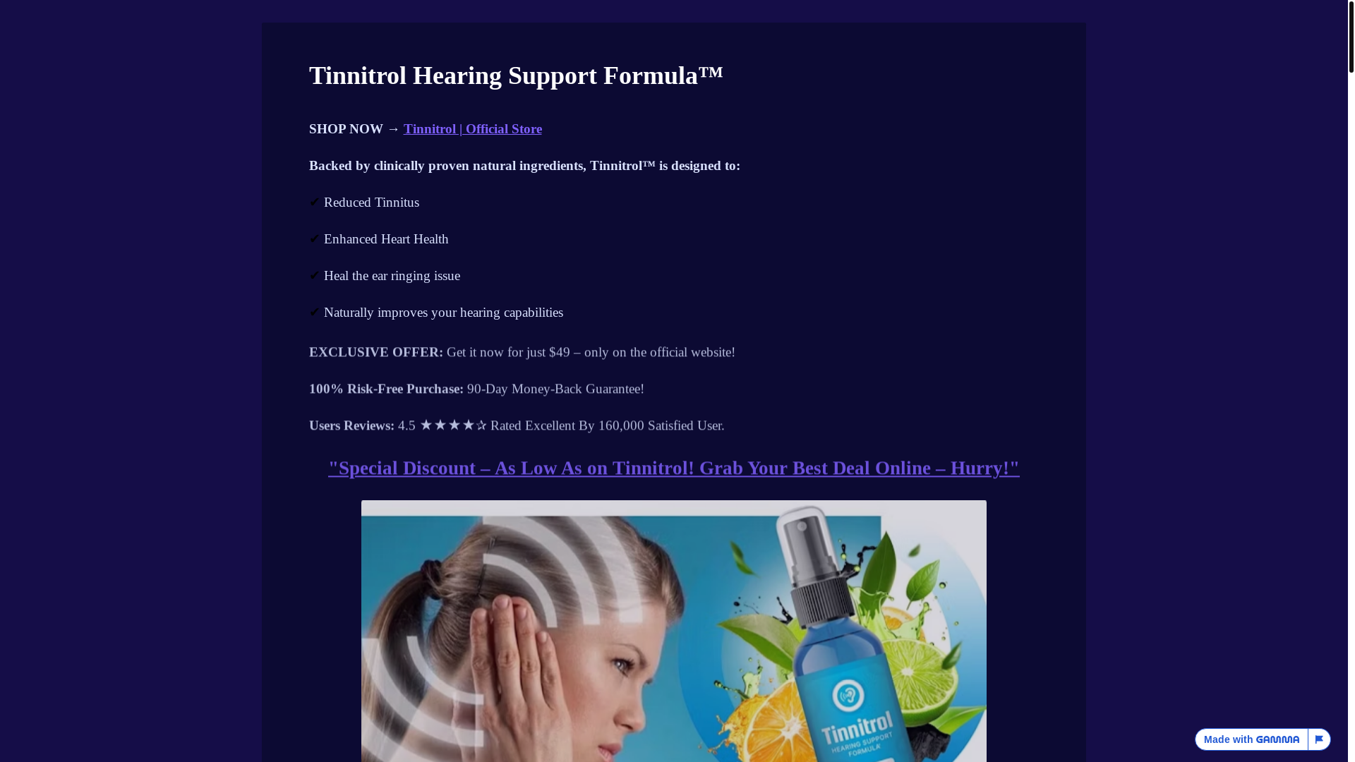 website screenshot of https://tinnitrol-formula-2k7xm1s.gamma.site/tinnitrol
