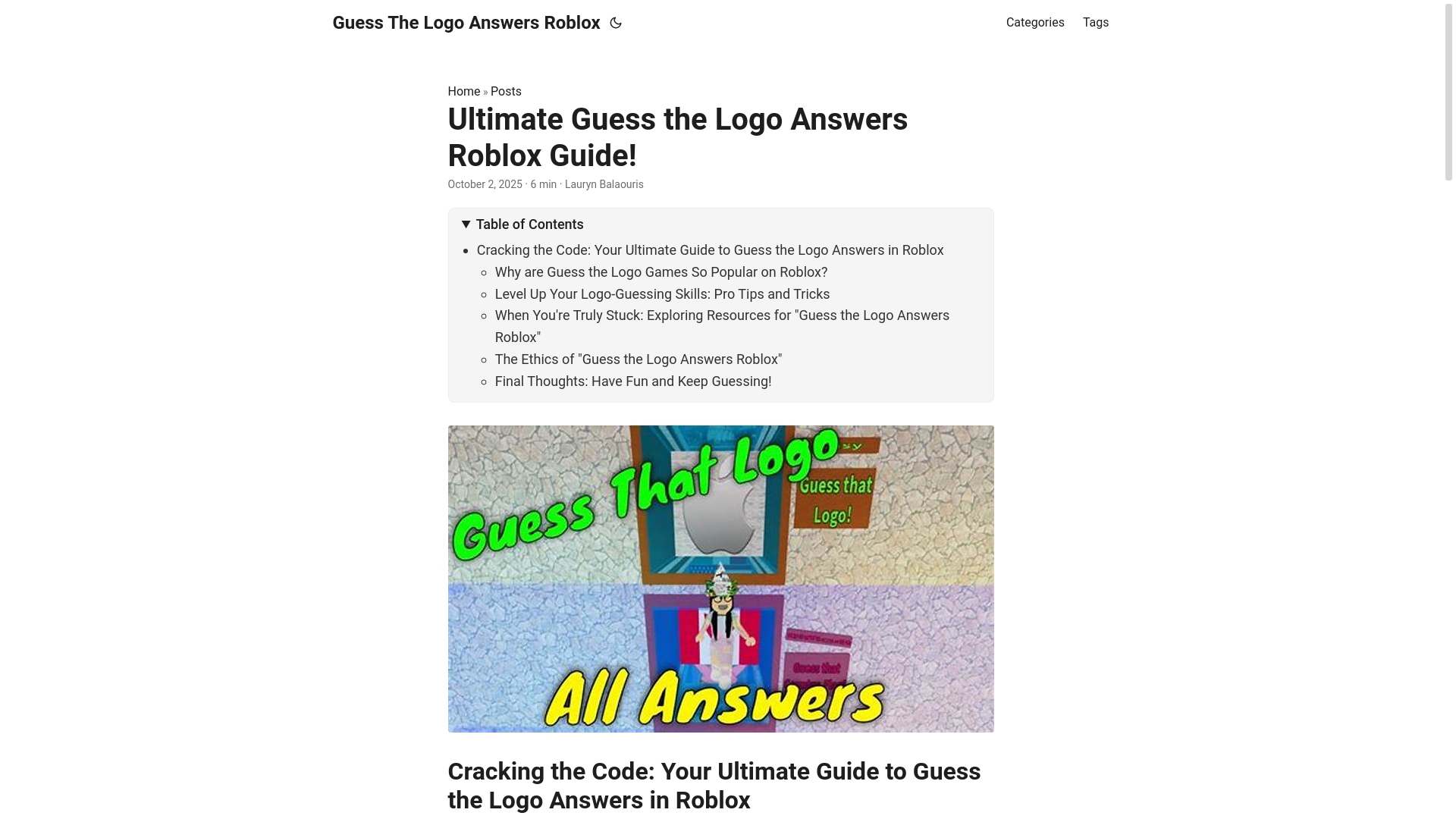 website screenshot of https://guess-the-logo-answers-roblox.pages.dev/