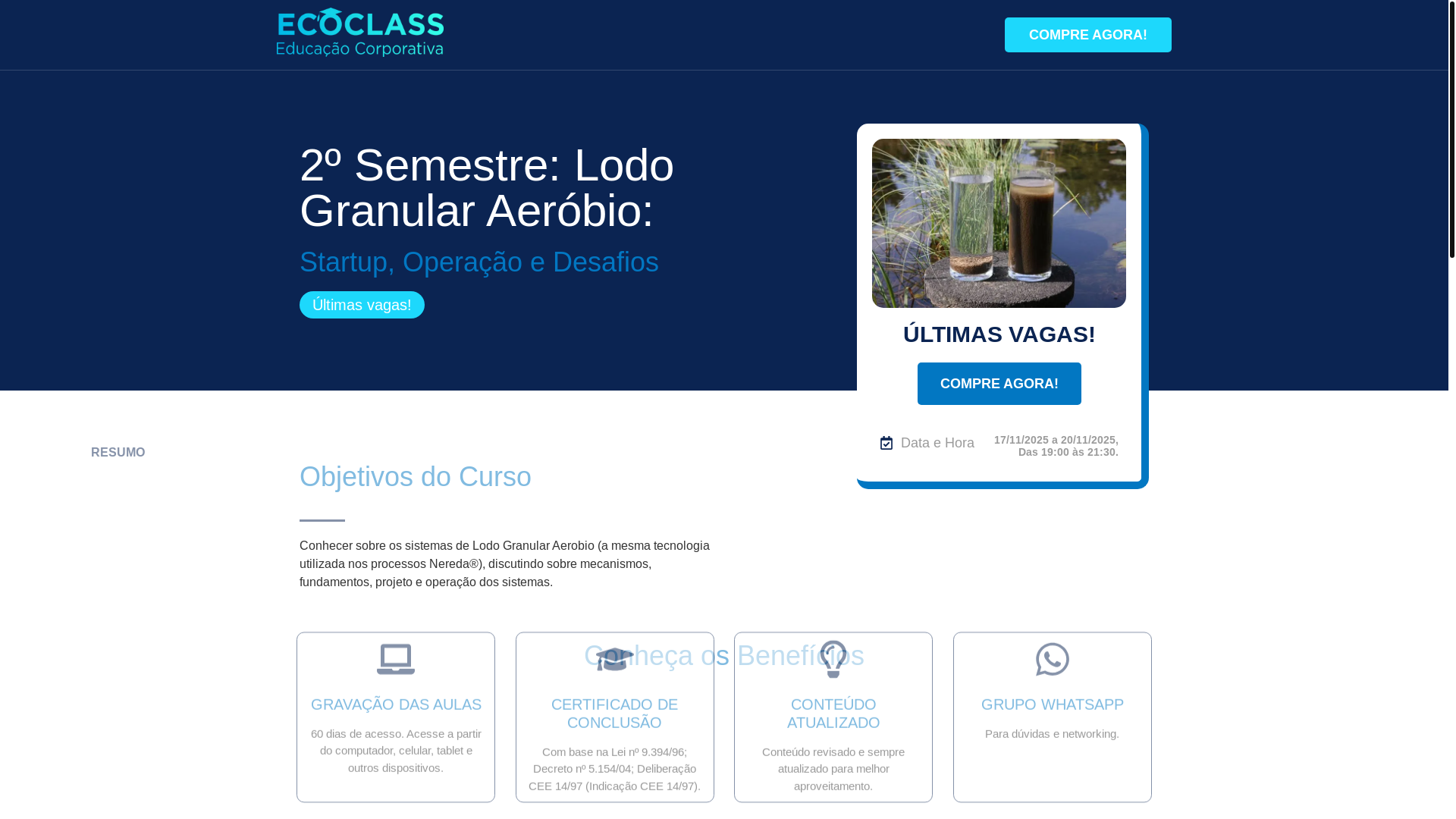 website screenshot of https://cursosdesaneamento.com.br/