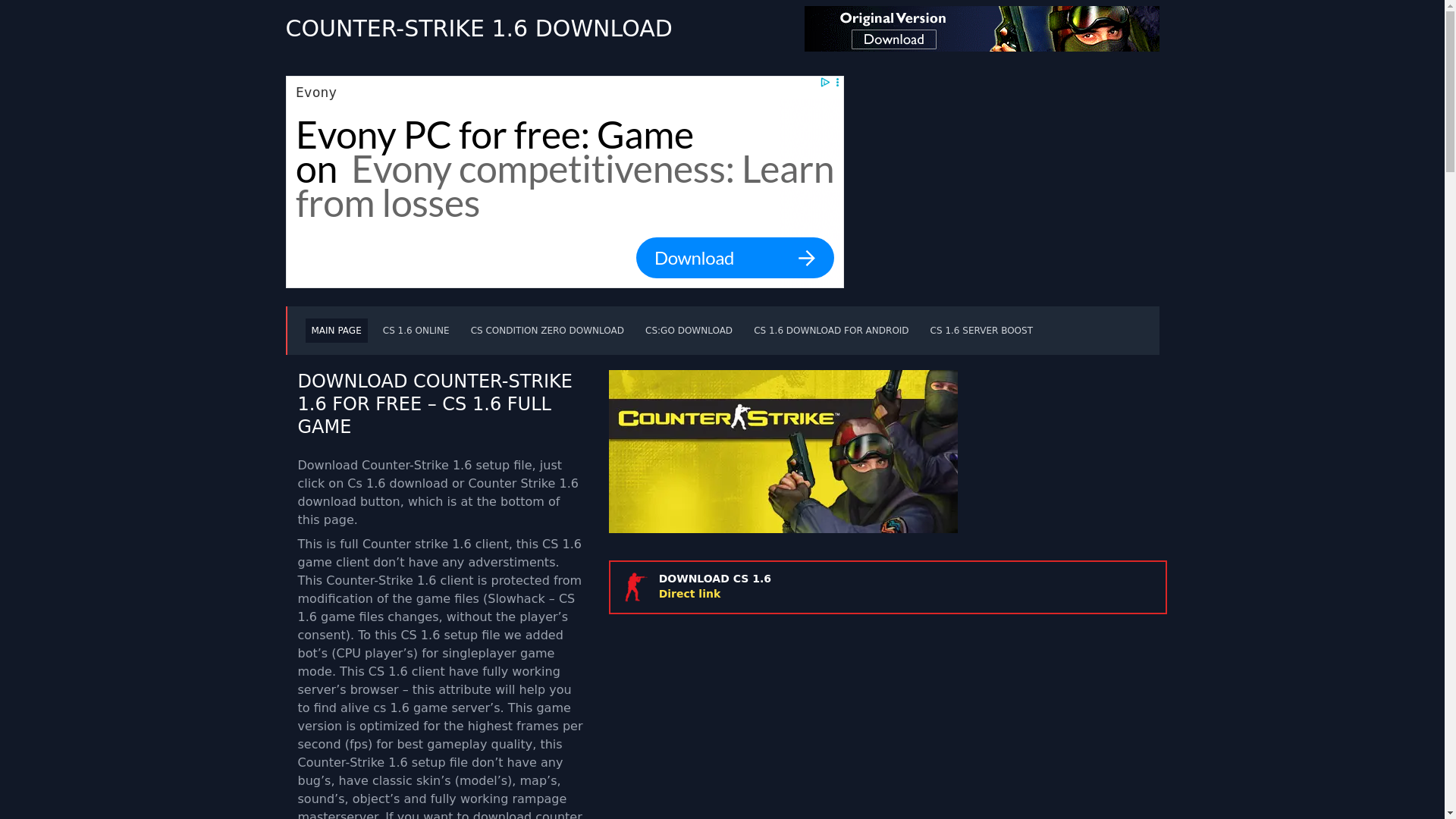 website screenshot of https://counter-strike-download.lt/