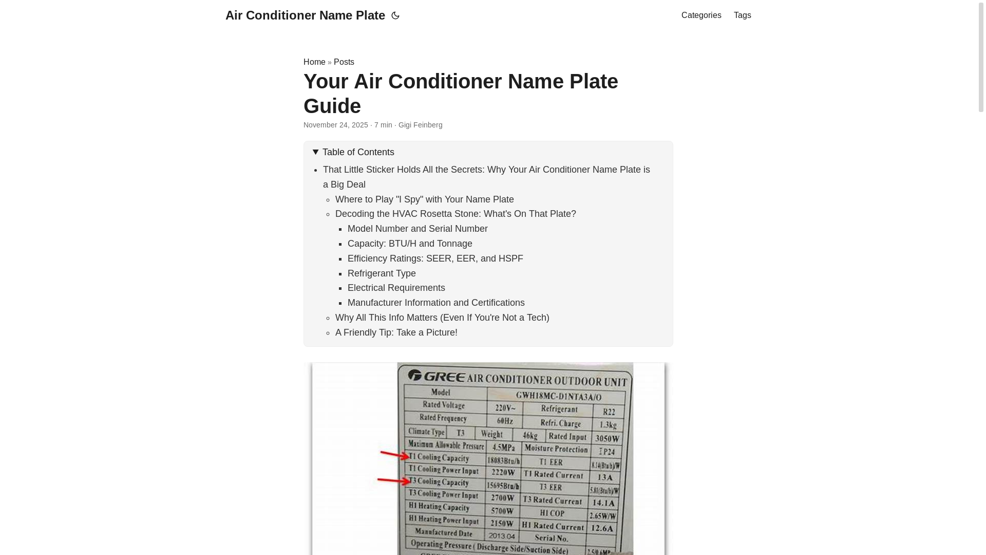 website screenshot of https://airconditionernameplate.pages.dev/