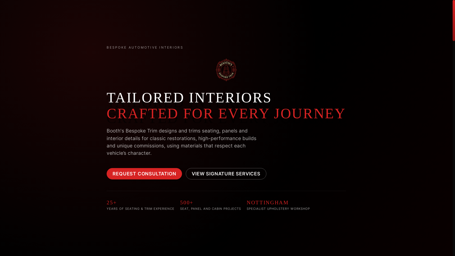 website screenshot of https://boothsbespoketrim.co.uk/