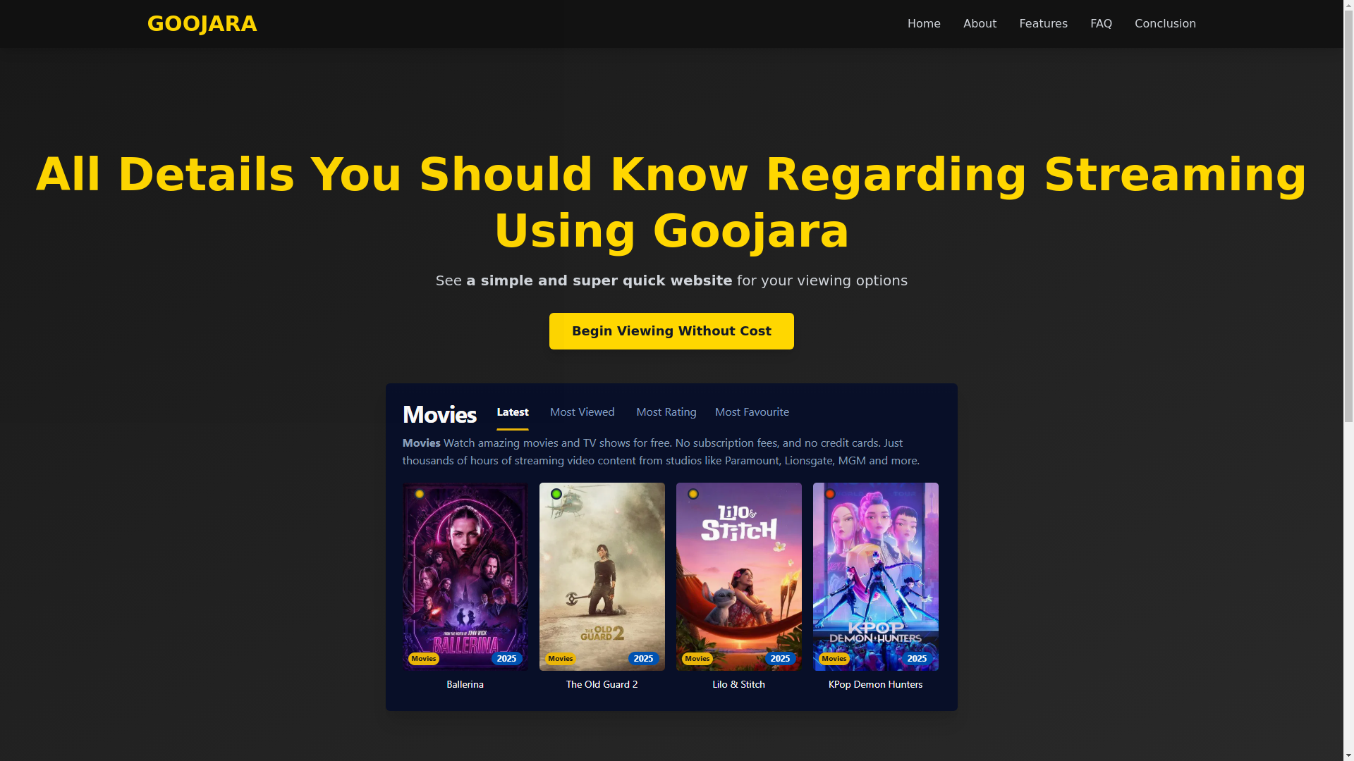 website screenshot of https://goojara-avx6.pages.dev/