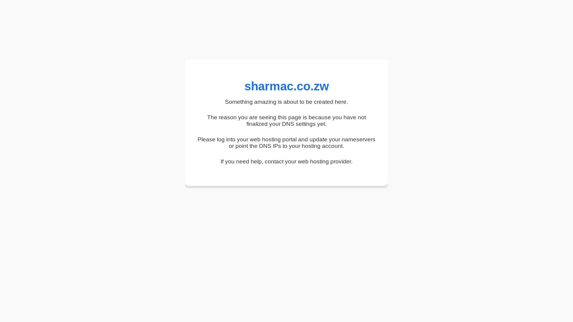 website screenshot of https://sharmac.co.zw/