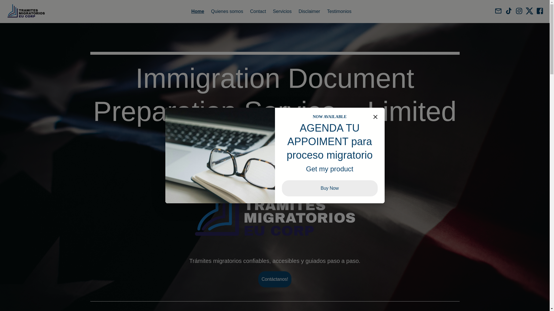 website screenshot of https://tramitesmigratorioseu.store/