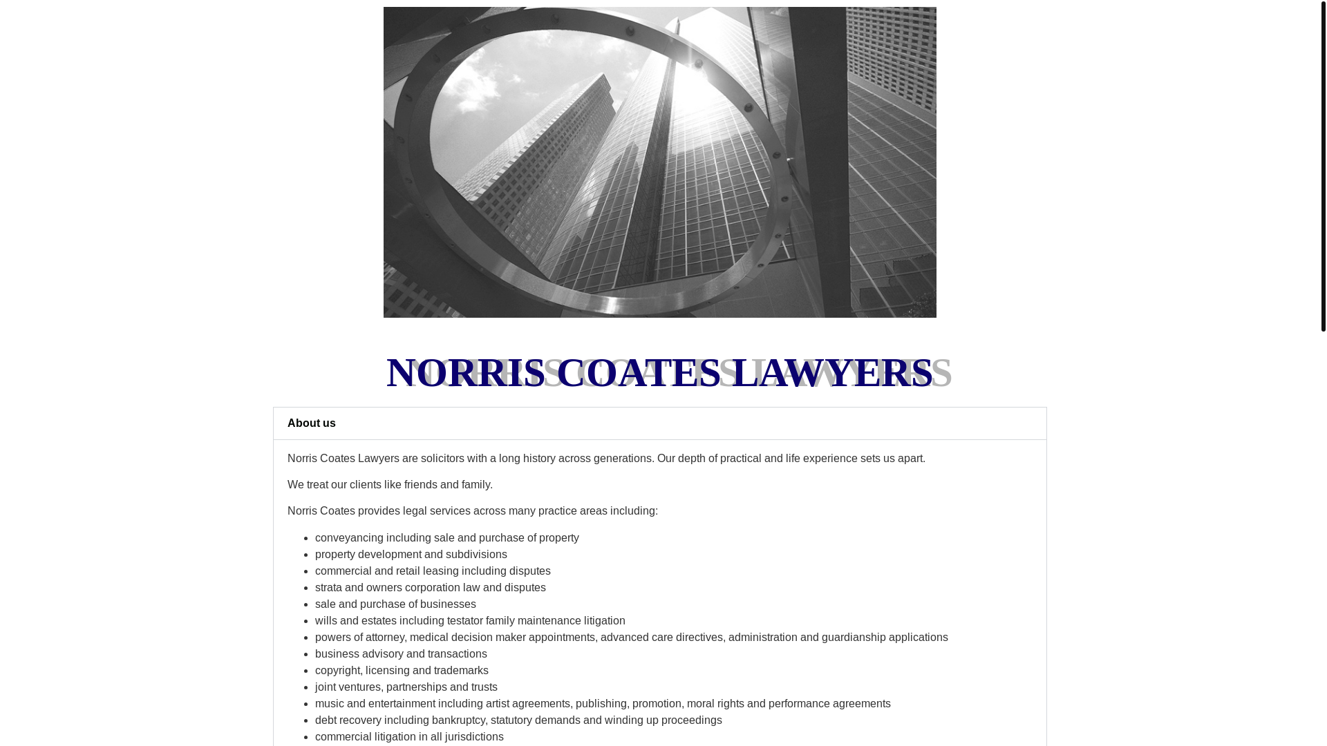 website screenshot of https://norriscoates.online/