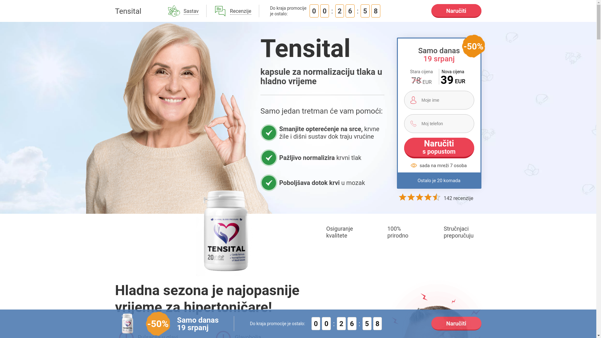 website screenshot of https://tensital-hr.store/