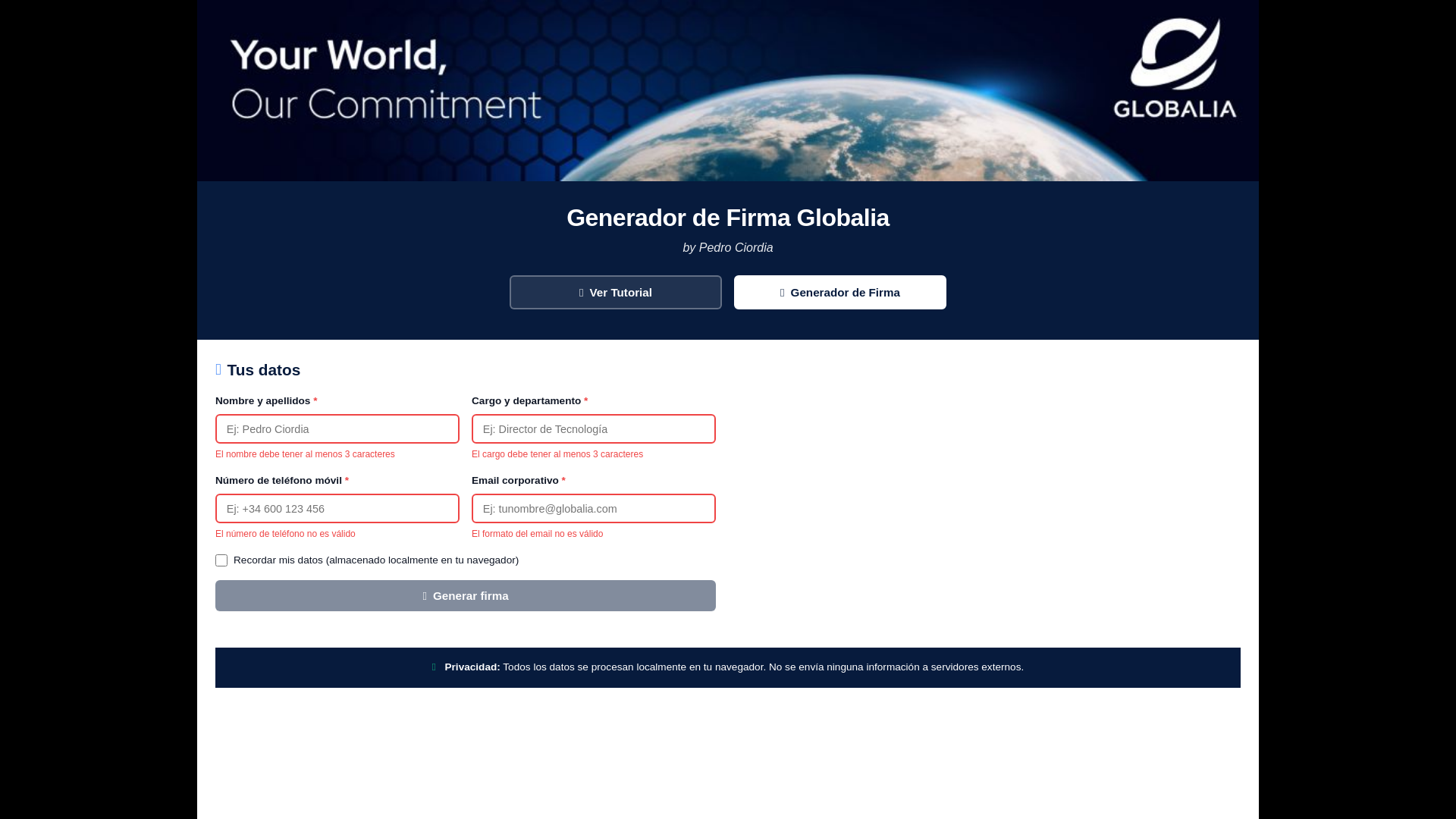 website screenshot of https://globalia-signature.pages.dev/