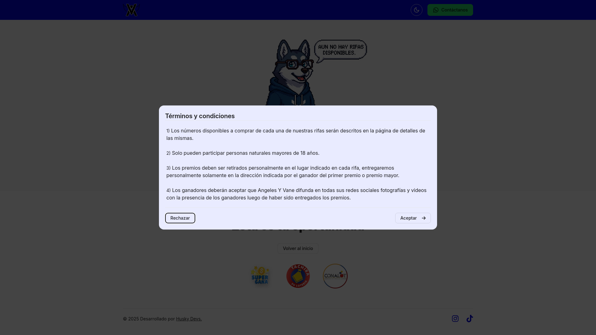 website screenshot of https://ganaconlareinaoficial.com/