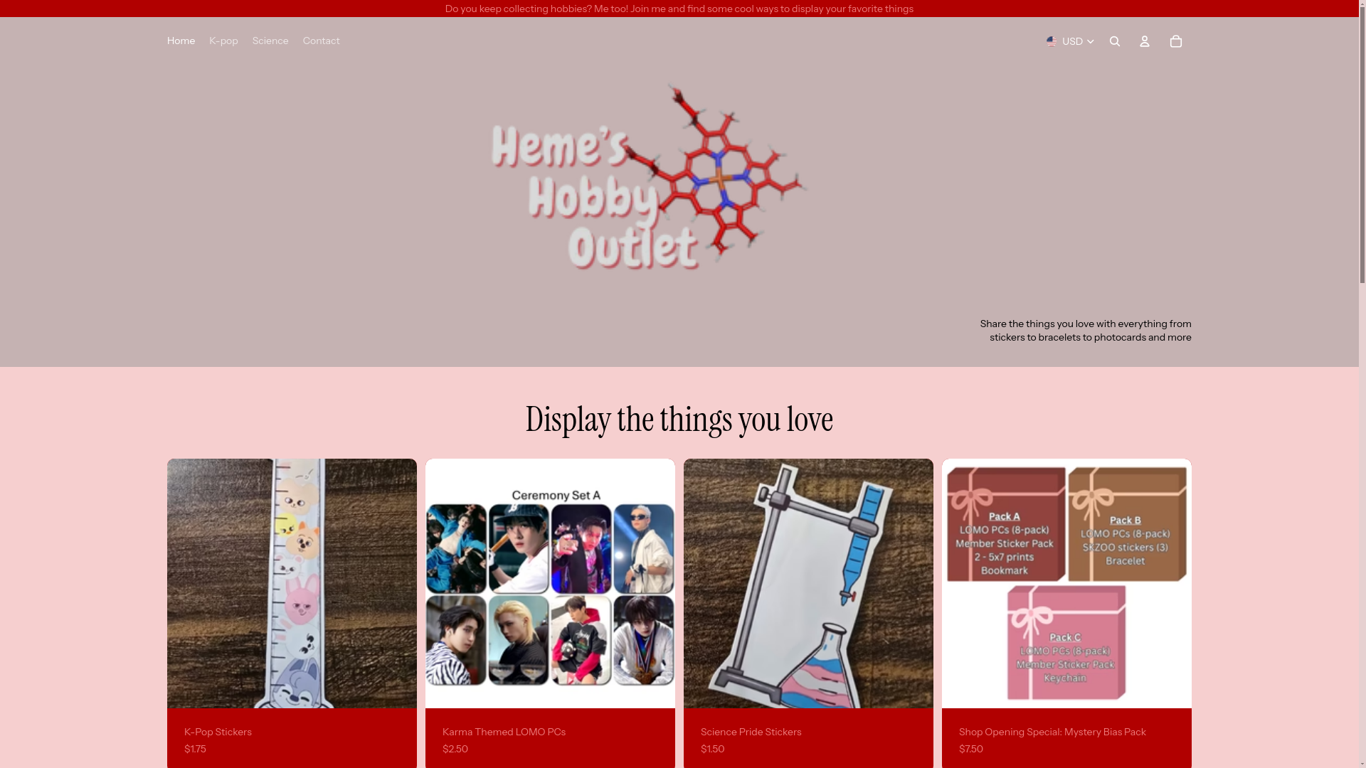 website screenshot of https://hemeshobbyoutlet.com/