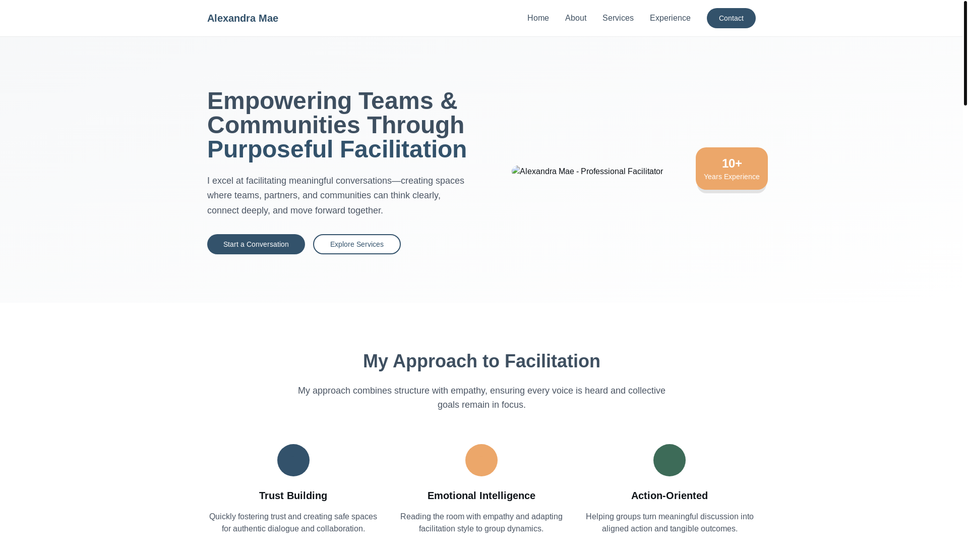 website screenshot of https://alexandramae.info/