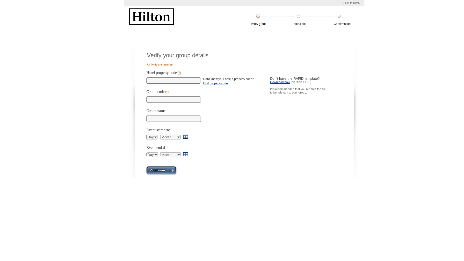 website screenshot of https://rapid.hilton.com/