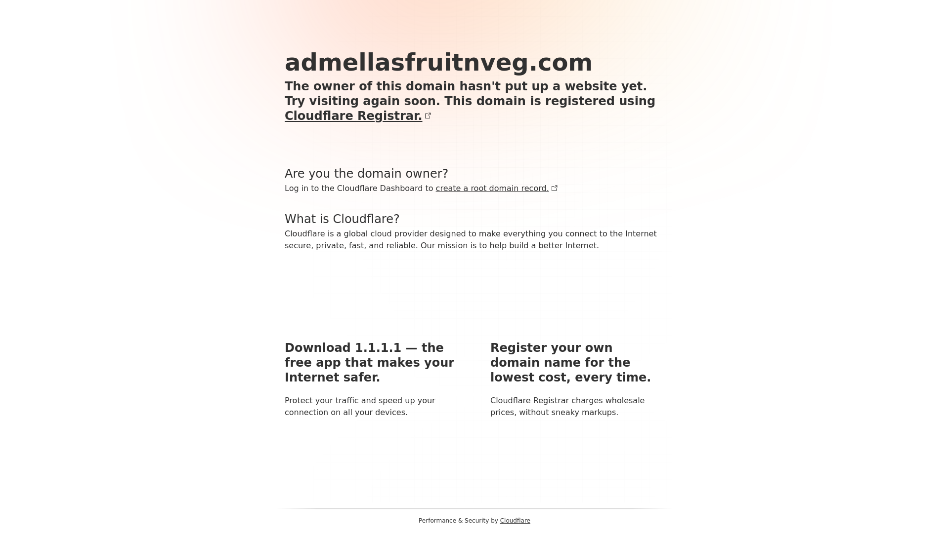 website screenshot of https://admellasfruitnveg.com/