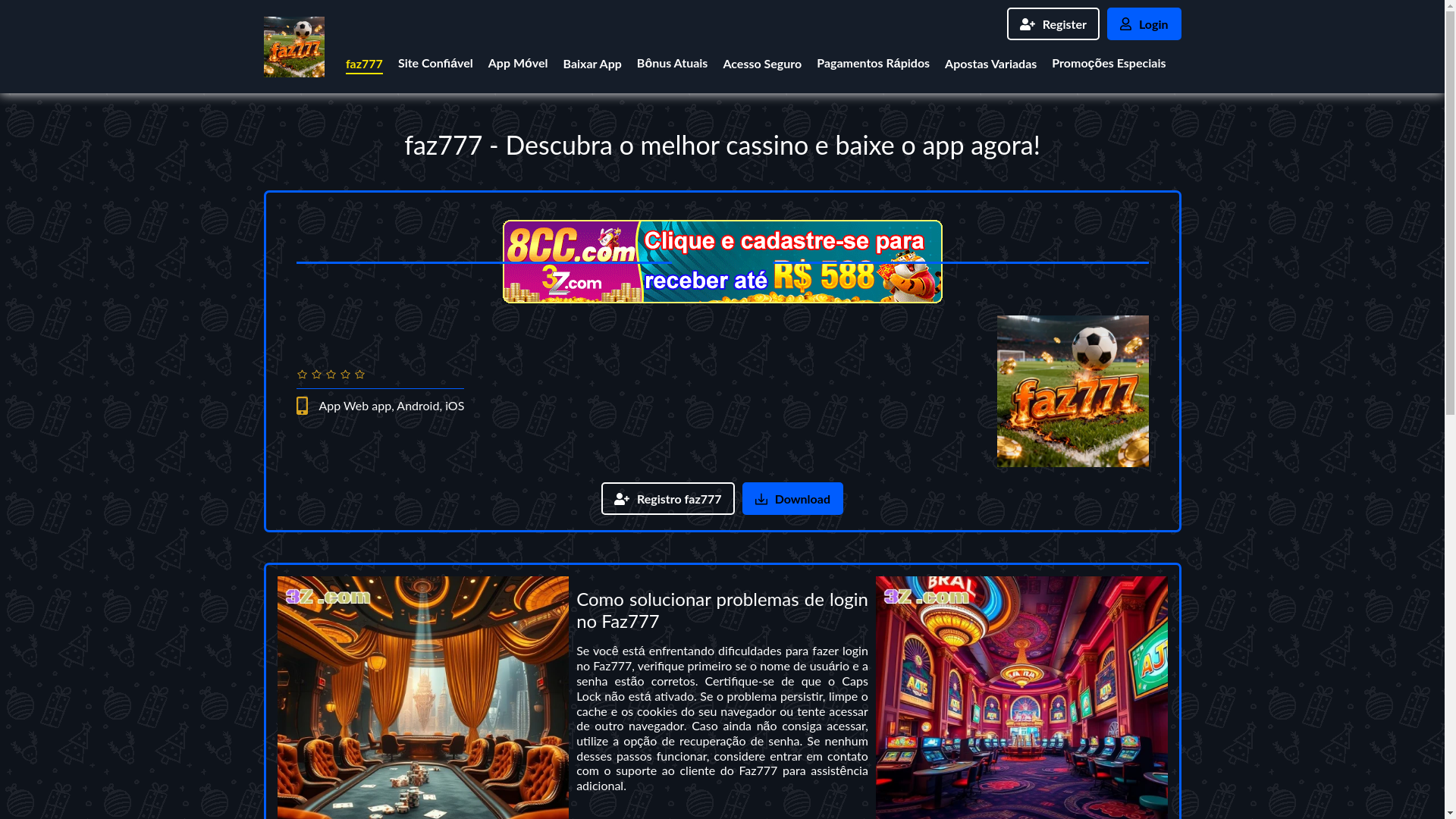 website screenshot of https://faz777t.com/