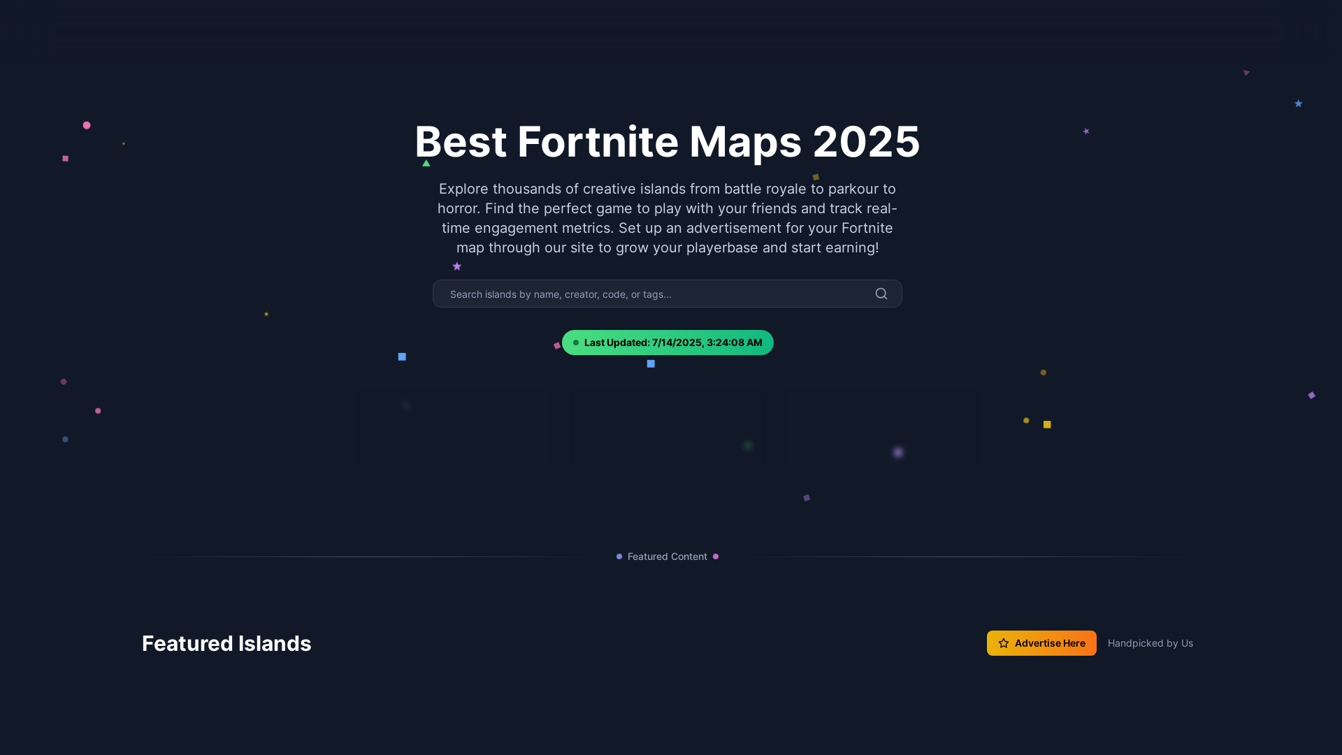 website screenshot of https://best-fortnite-maps.co/