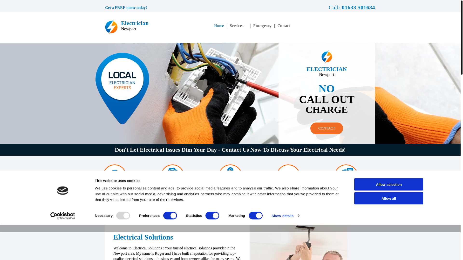 website screenshot of https://eselectriciannewport.co.uk/