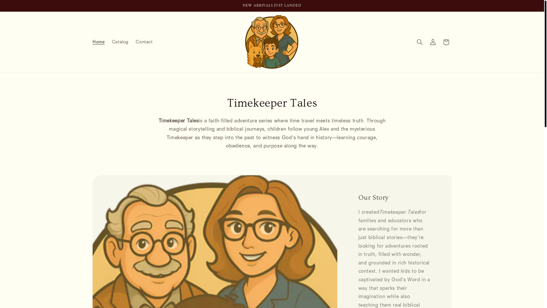 website screenshot of https://thetimekeepertales.com/