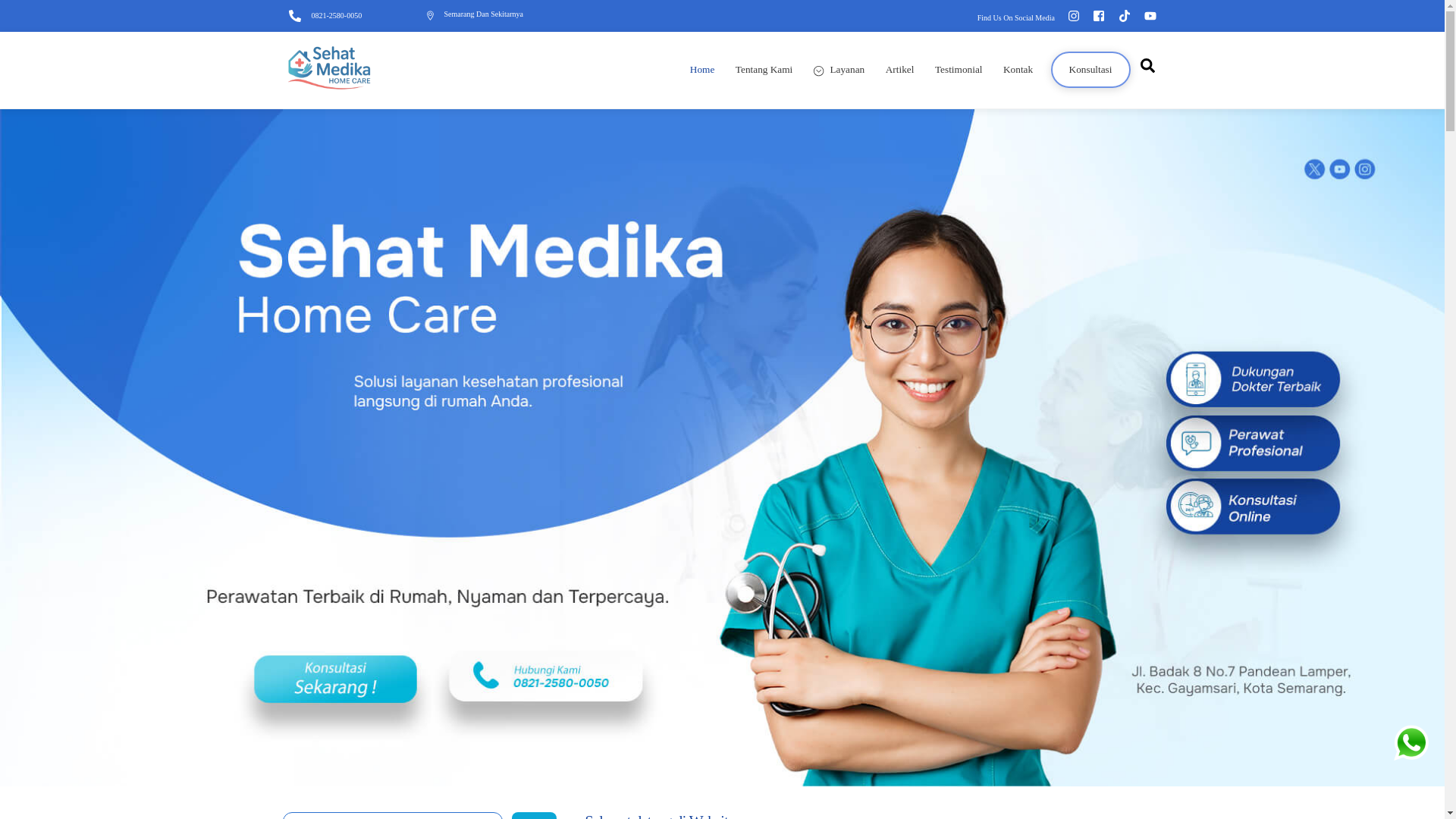 website screenshot of https://sehatmedikahomecaresemarang.com/