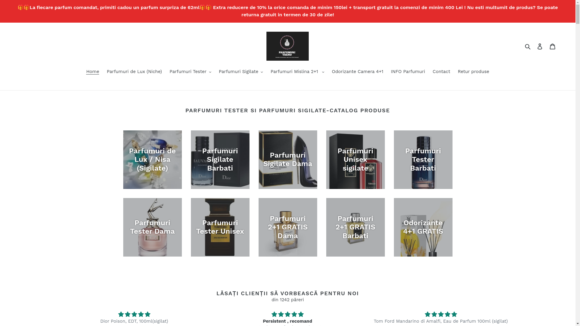 website screenshot of https://www.parfumuritrend.com/