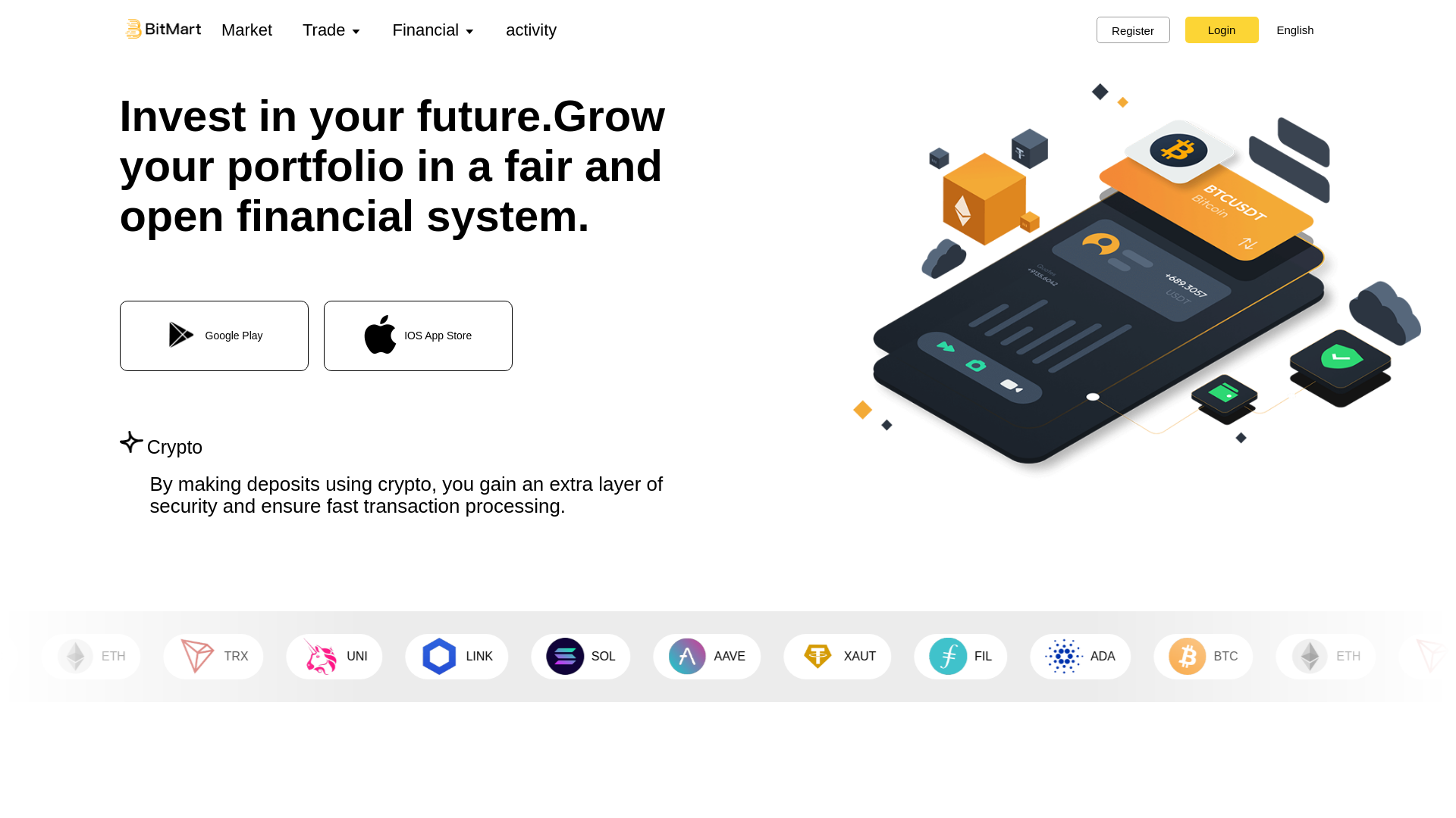 website screenshot of https://Bitmartpro.org