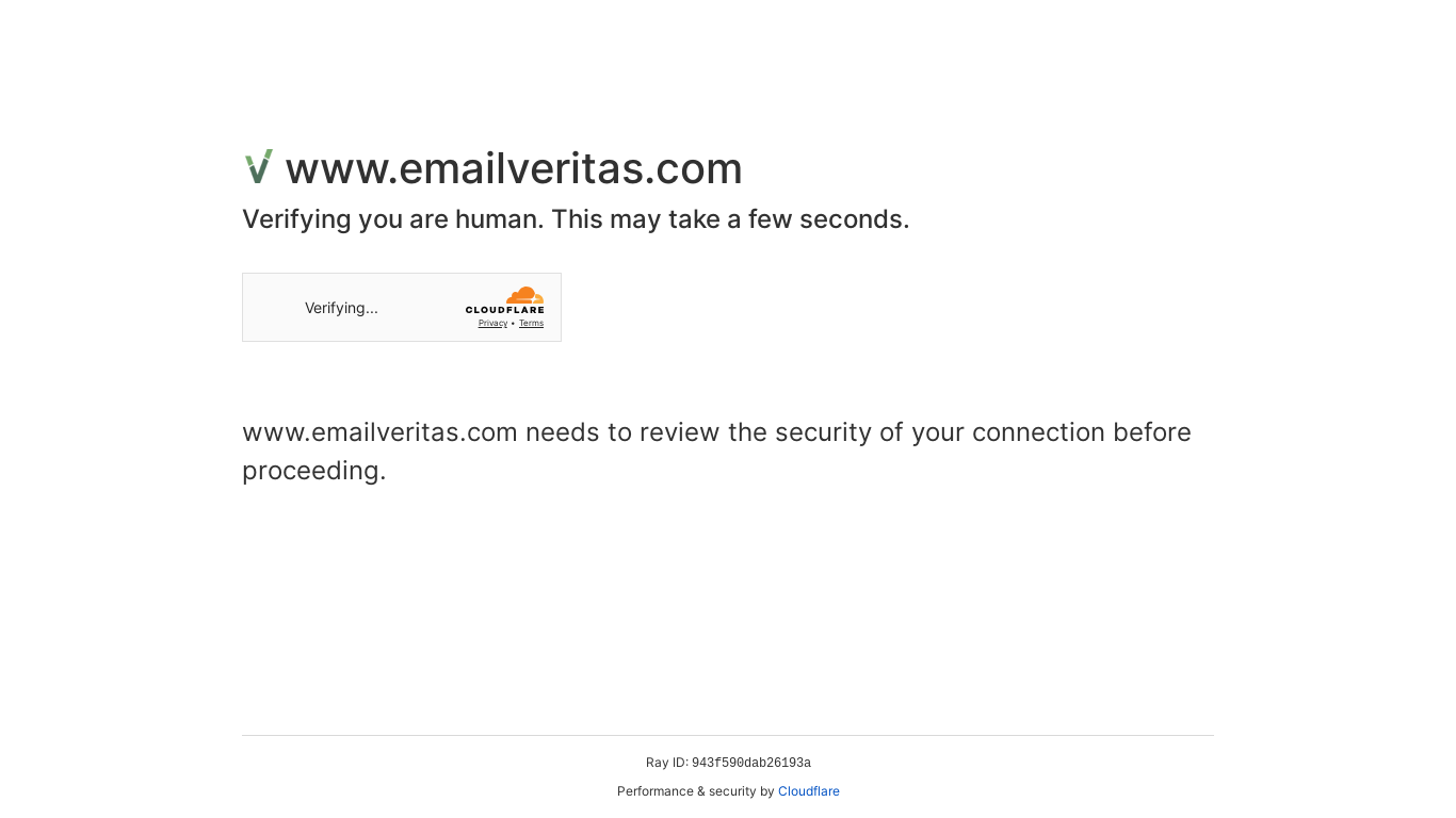 website screenshot of https://www.emailveritas.com/