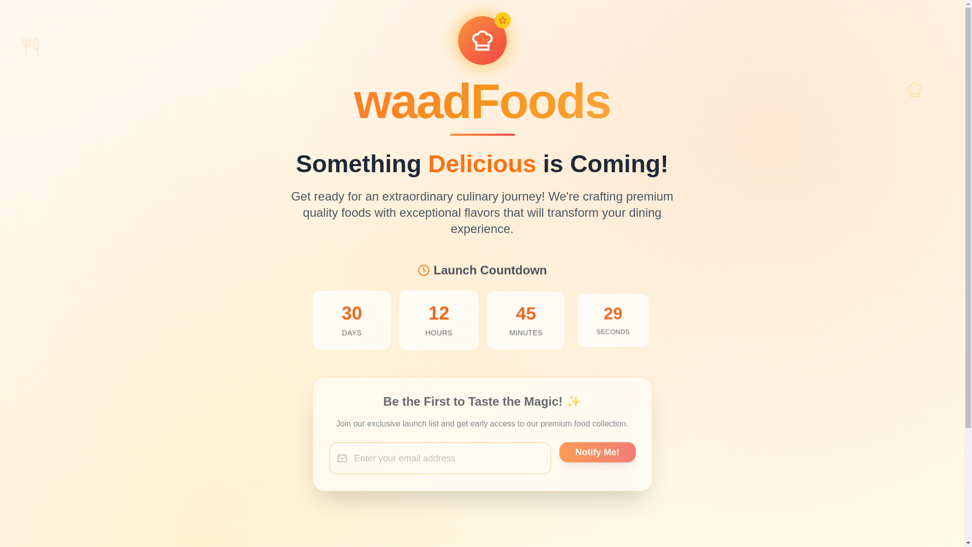 website screenshot of https://waadfoods.com/