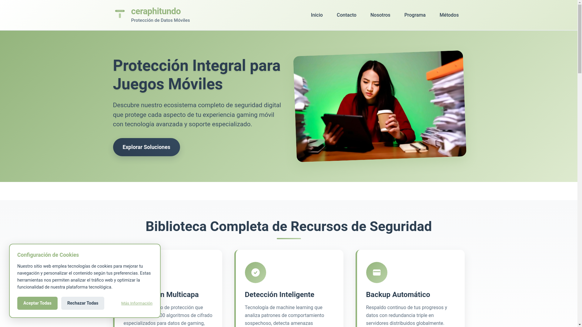 website screenshot of https://ceraphitundo.sbs/
