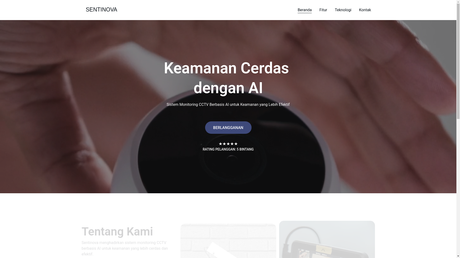 website screenshot of https://sentinova.id/