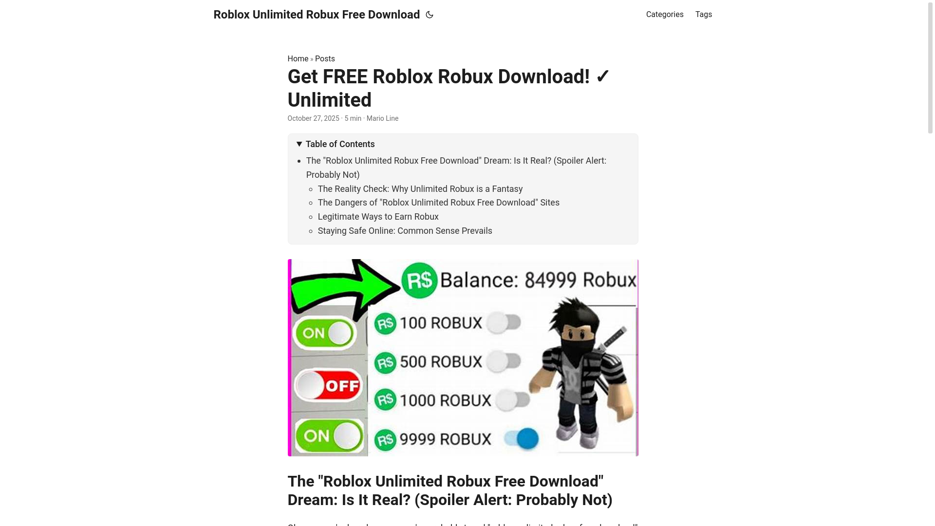 website screenshot of https://roblox-unlimited-robux-free-download.pages.dev/
